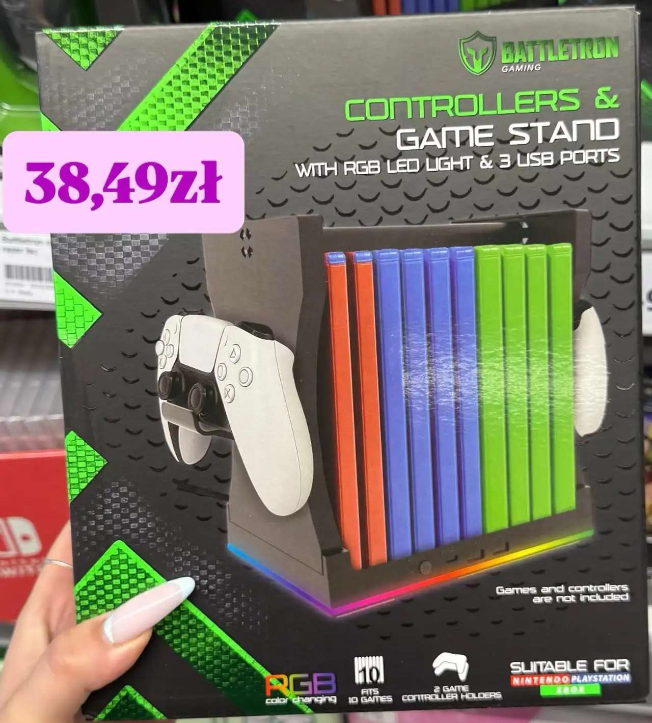 Stojak na kontrolery i gry Battletron Gaming Controllers & Game Stand