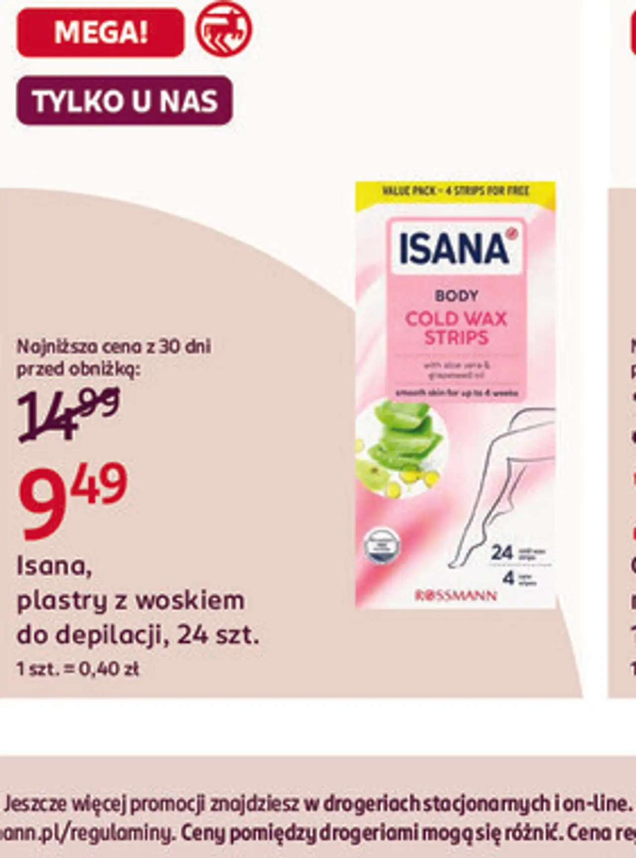 Isana, plastry z woskiem do depilacji