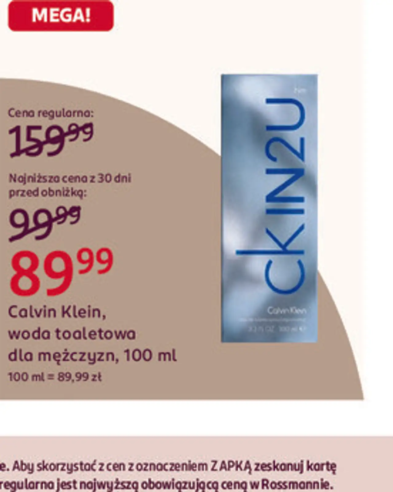 Calvin Klein, woda toaletowa dla mężczyzn, 100 ml