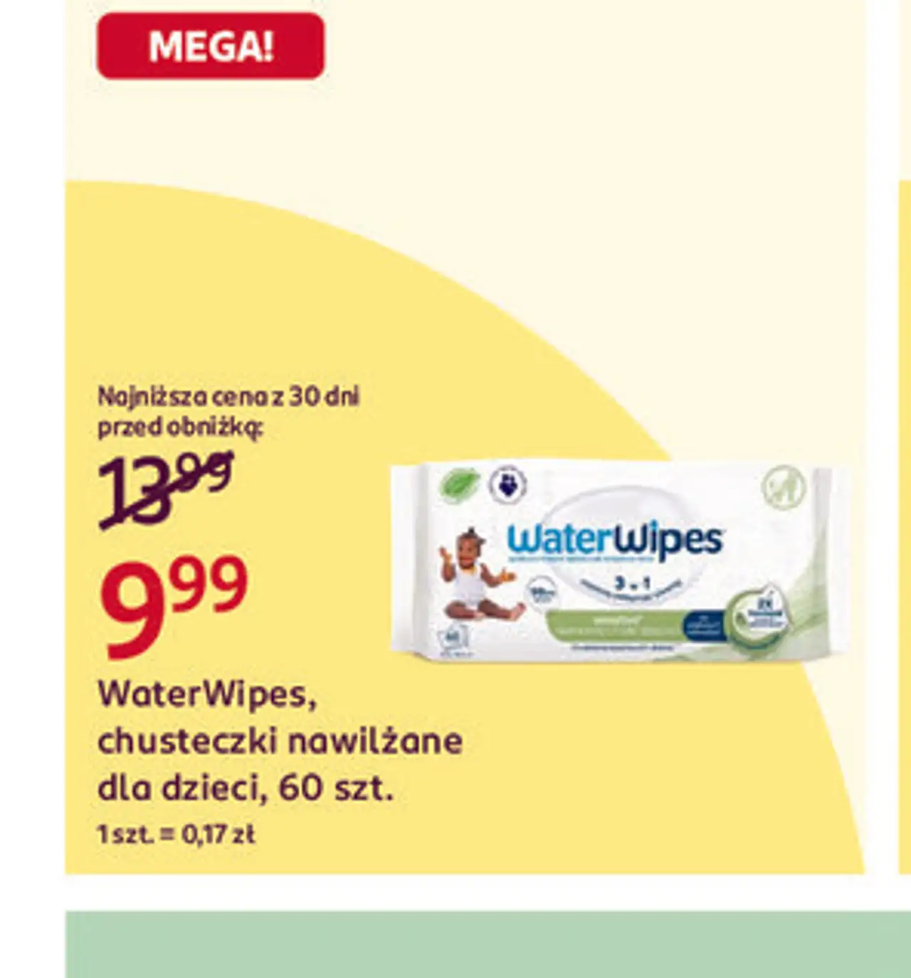 WaterWipes, chusteczki nawilżane dla dzieci, 60 szt.