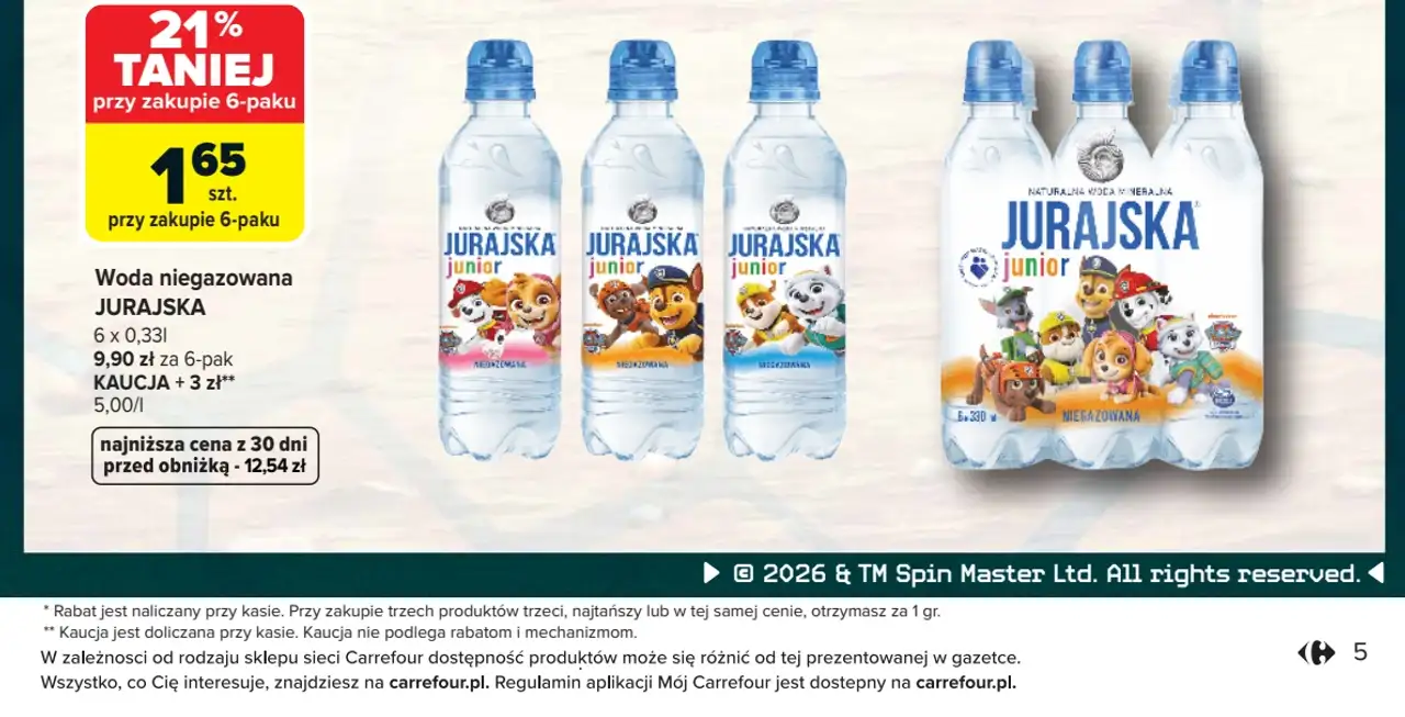 Woda niegazowana Jurajska Junior