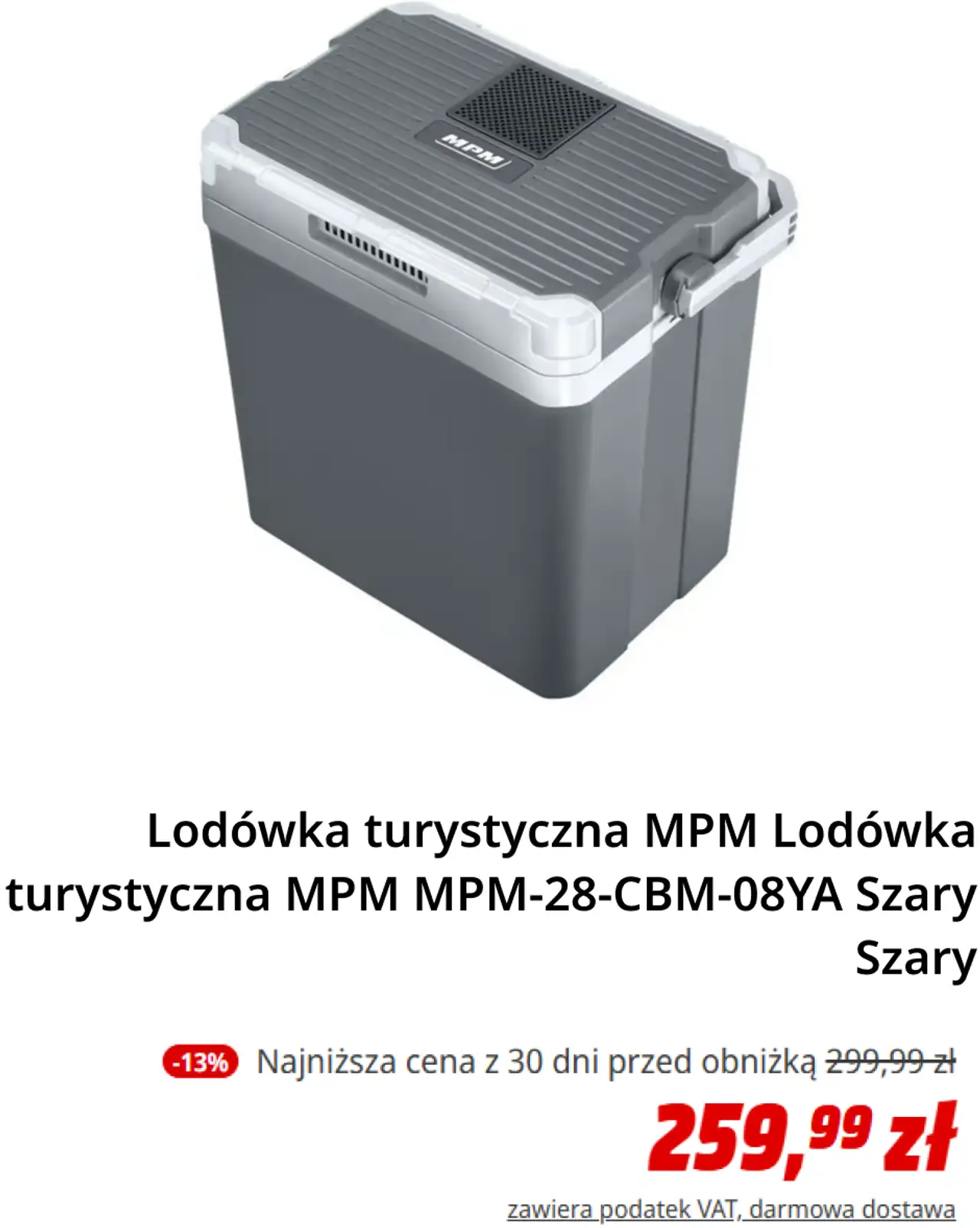 Lodówka turystyczna MPM MPM-28-CBM-08YA Szary