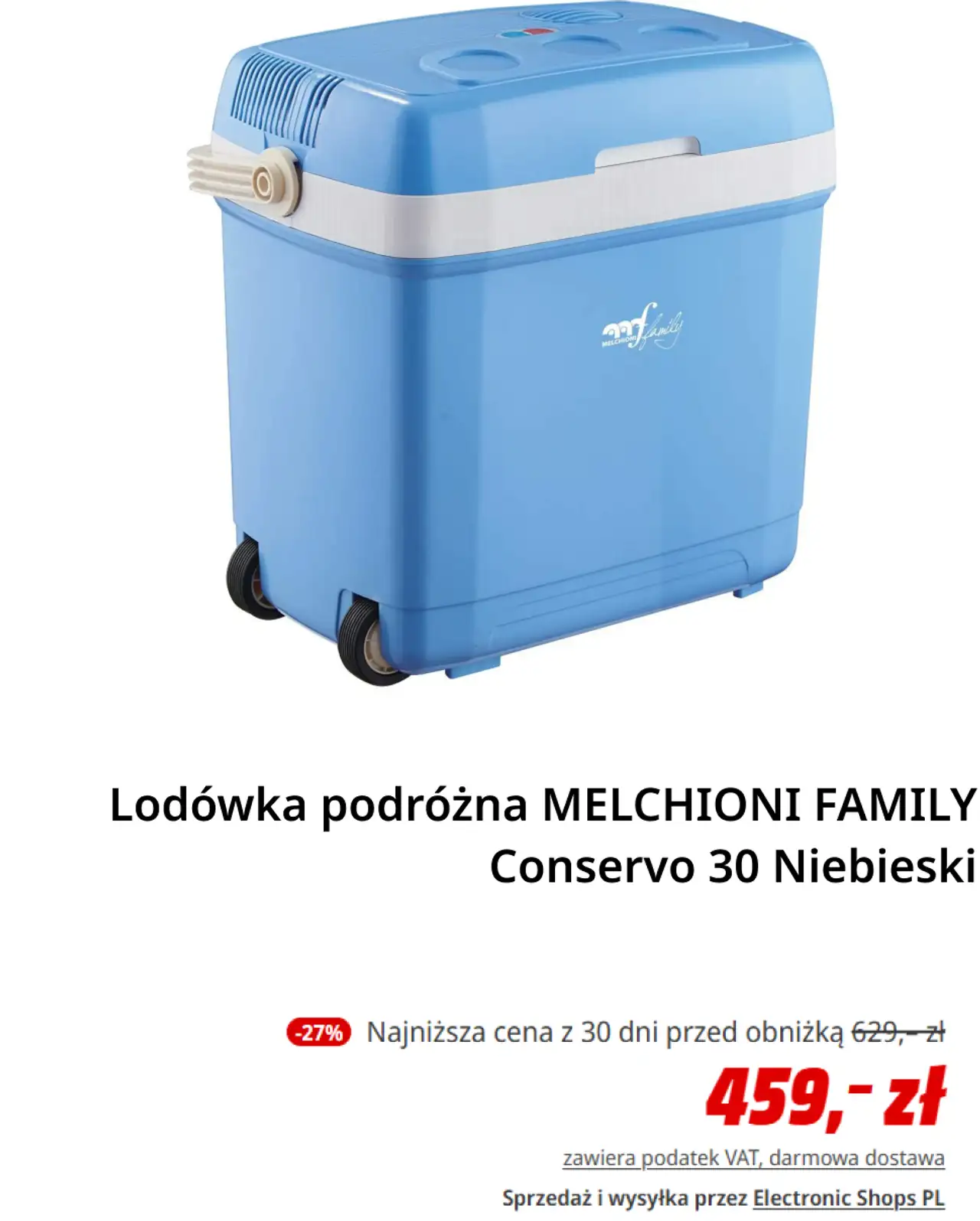 Lodówka podróżna MELCHIONI FAMILY Conservo 30 Niebieski