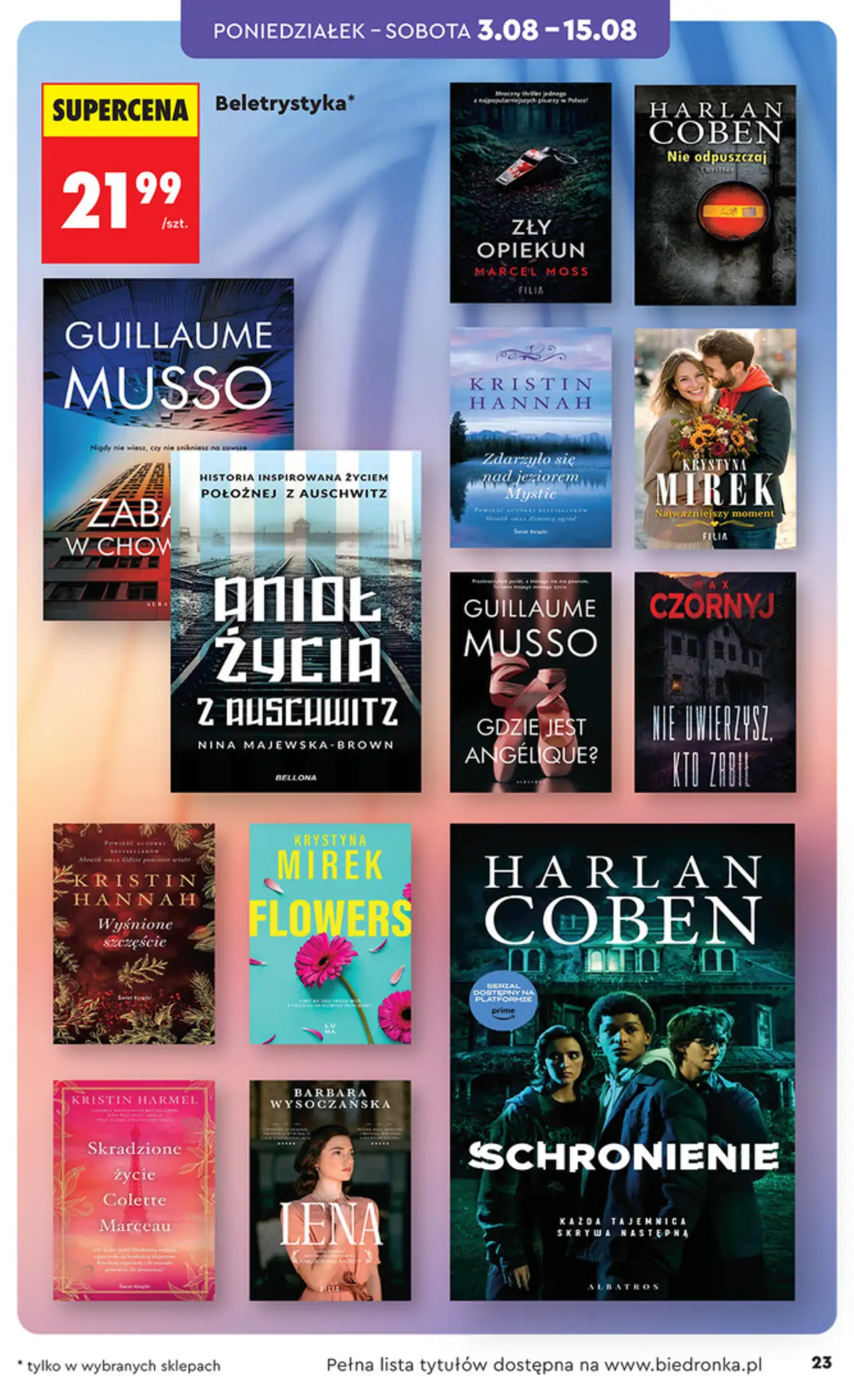Książki beletrystyczne (różne tytuły)