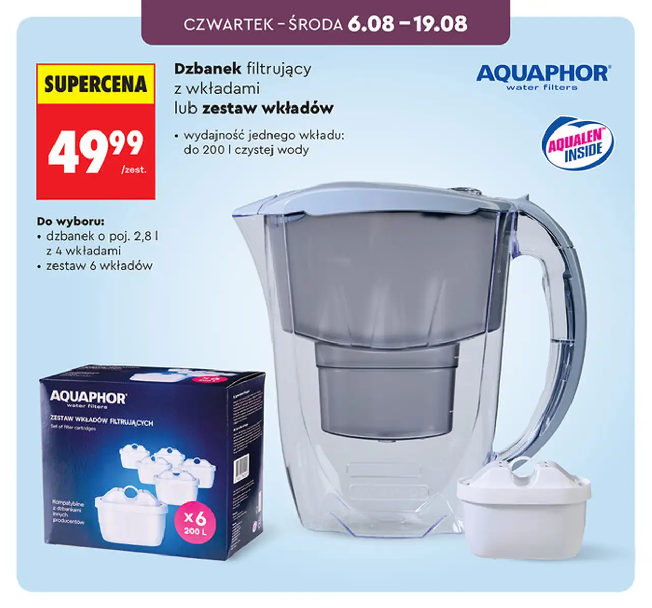 Aquaphor Dzbanek filtrujący z wkładami lub zestaw wkładów