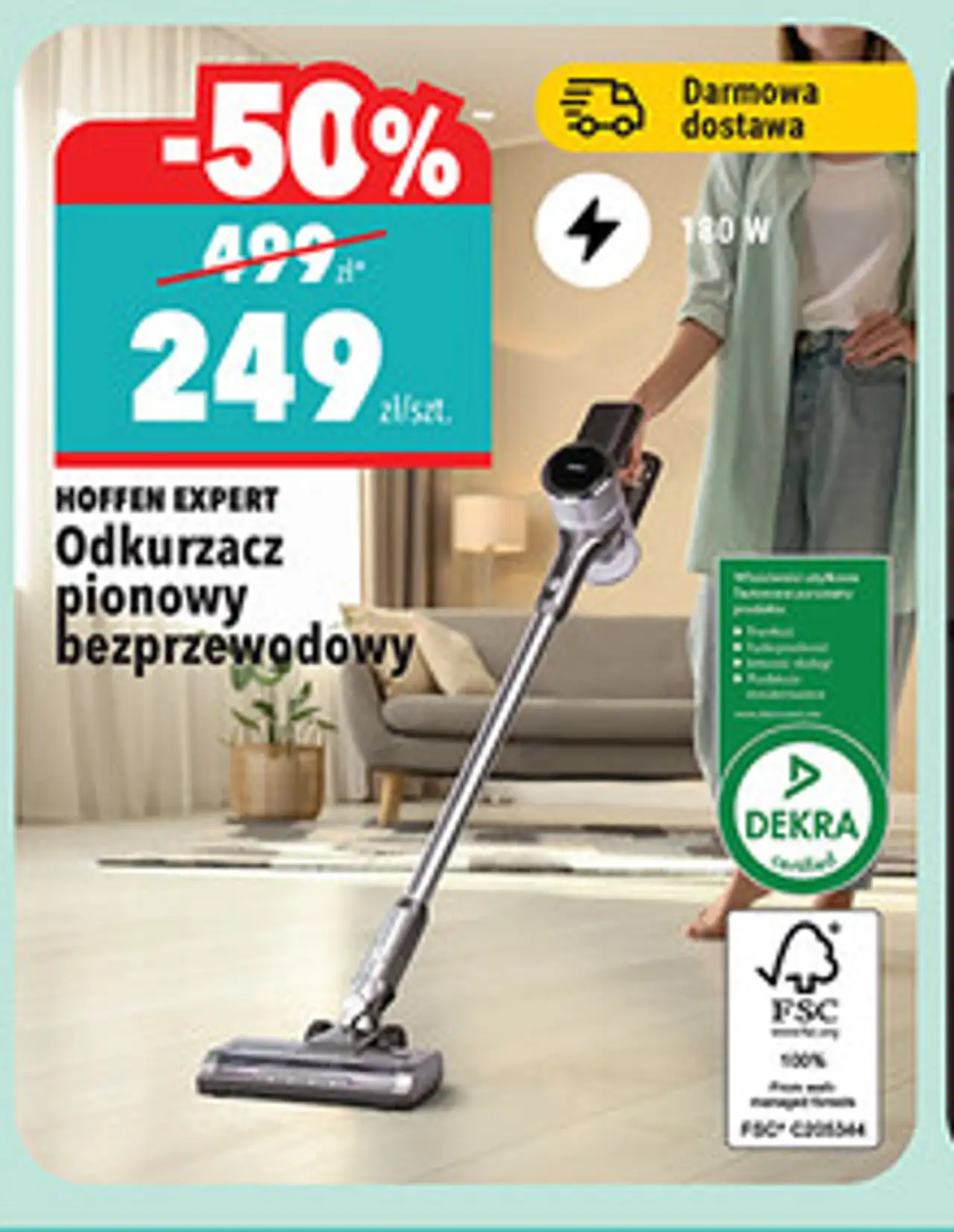 Odkurzacz pionowy bezprzewodowy Hoffen Expert