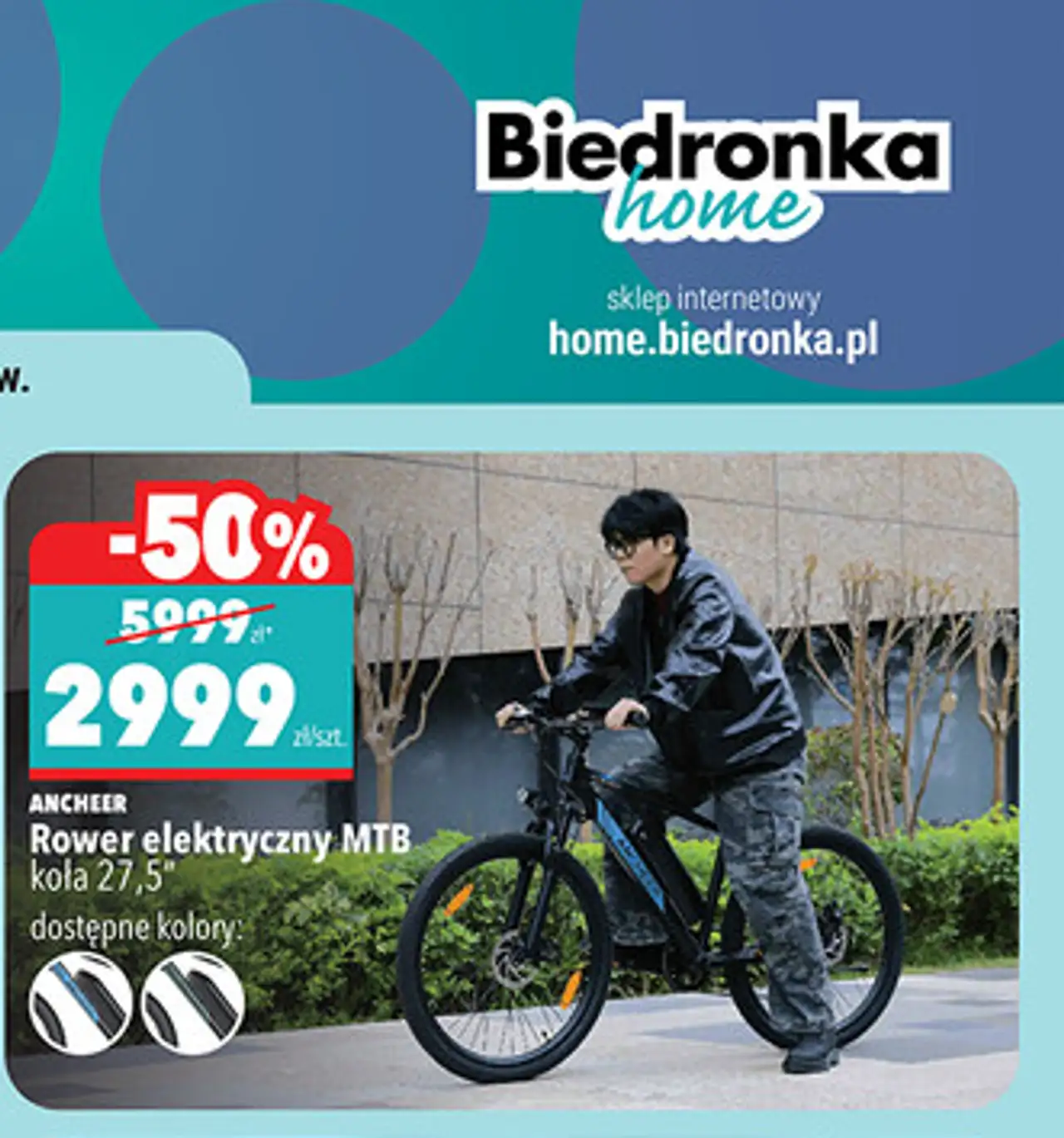 Ancheer Rower elektryczny MTB koła 27,5"