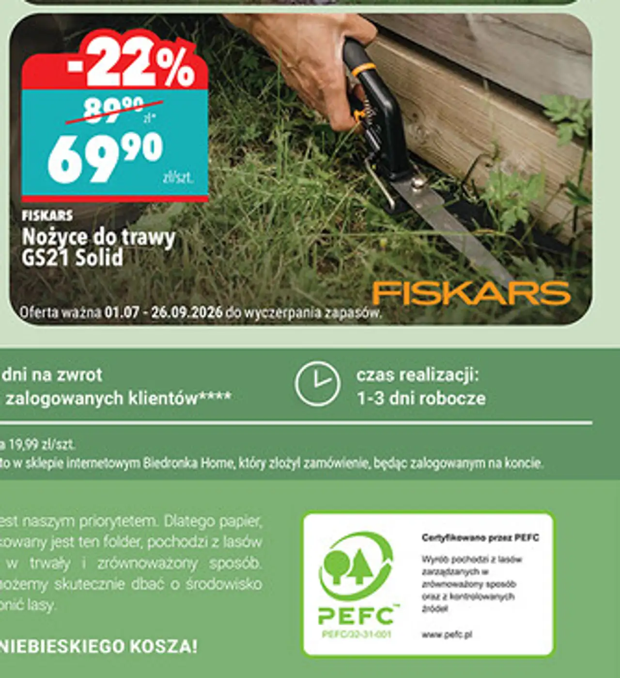 Nożyce do trawy GS21 Solid Fiskars