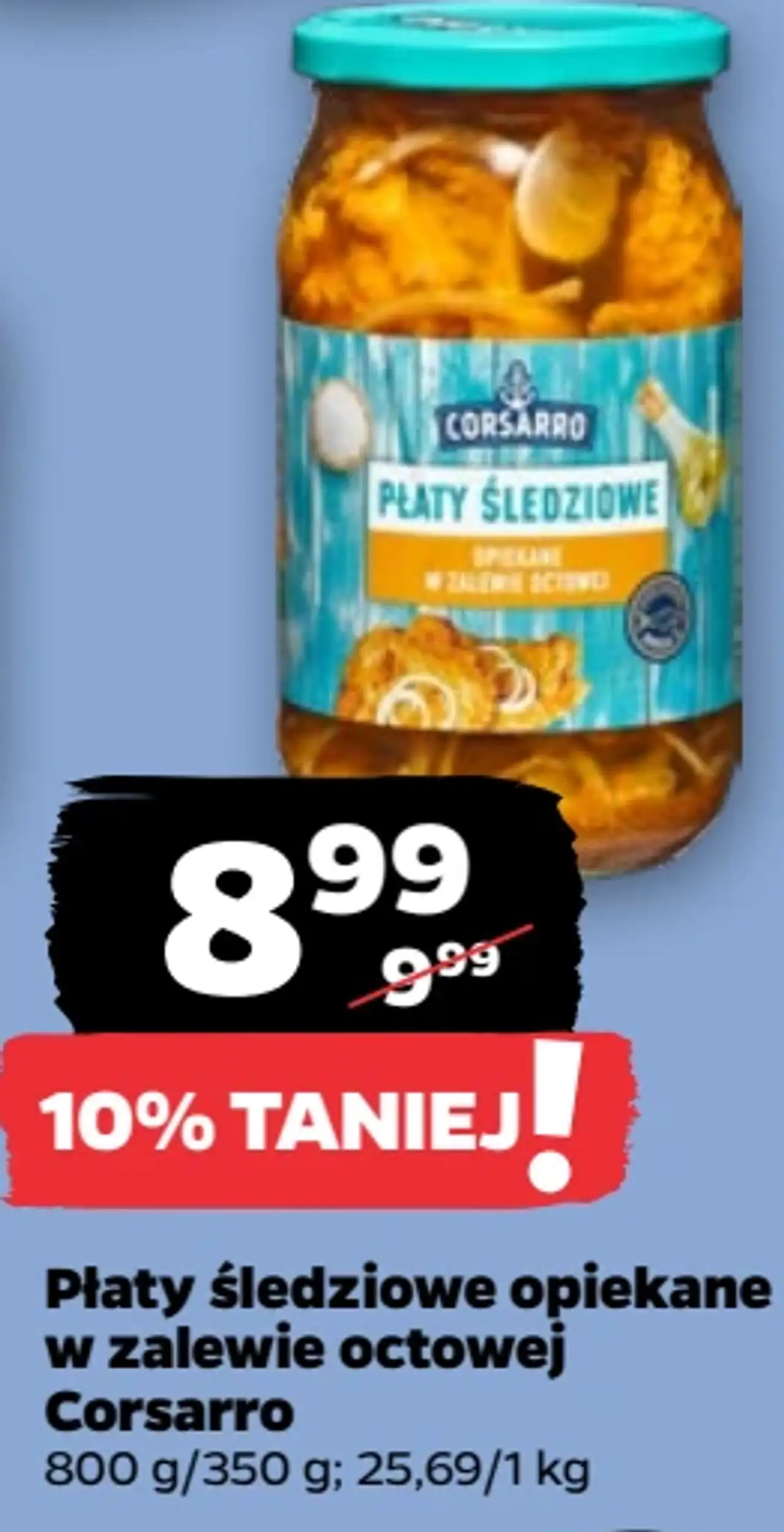 Płaty śledziowe opiekane w zalewie octowej Corsarro