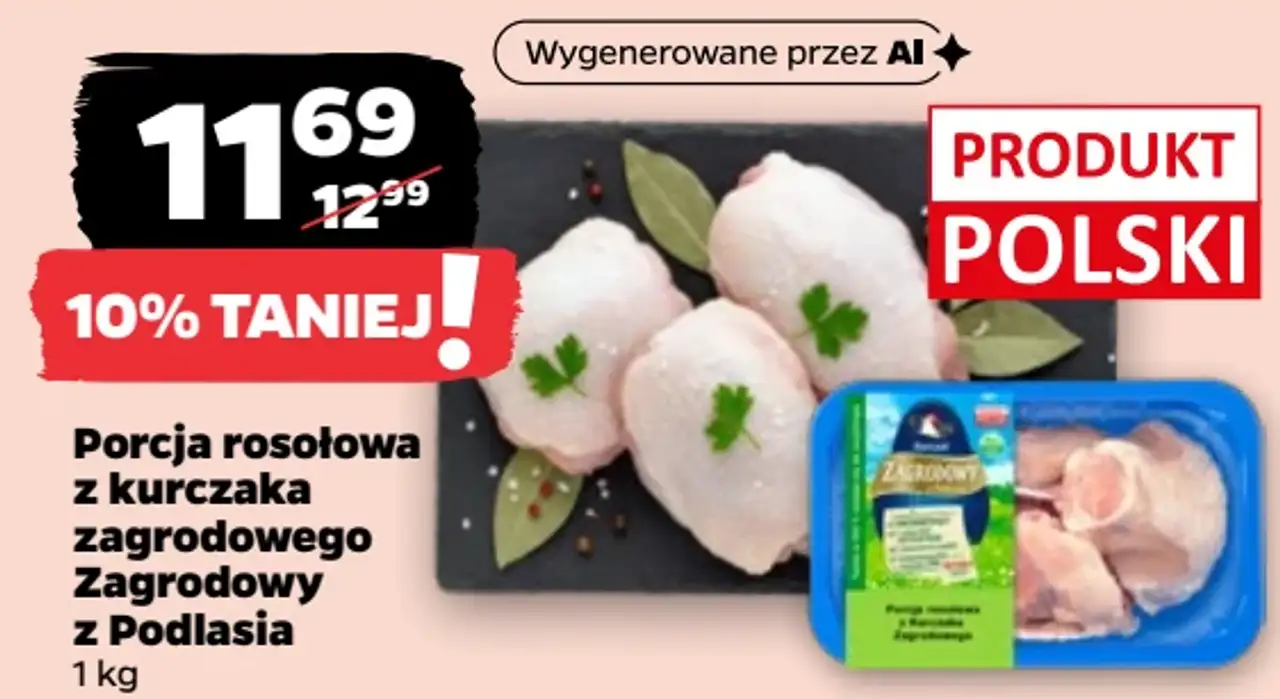 Porcja rosołowa z kurczaka zagrodowego Zagrodowy z Podlasia