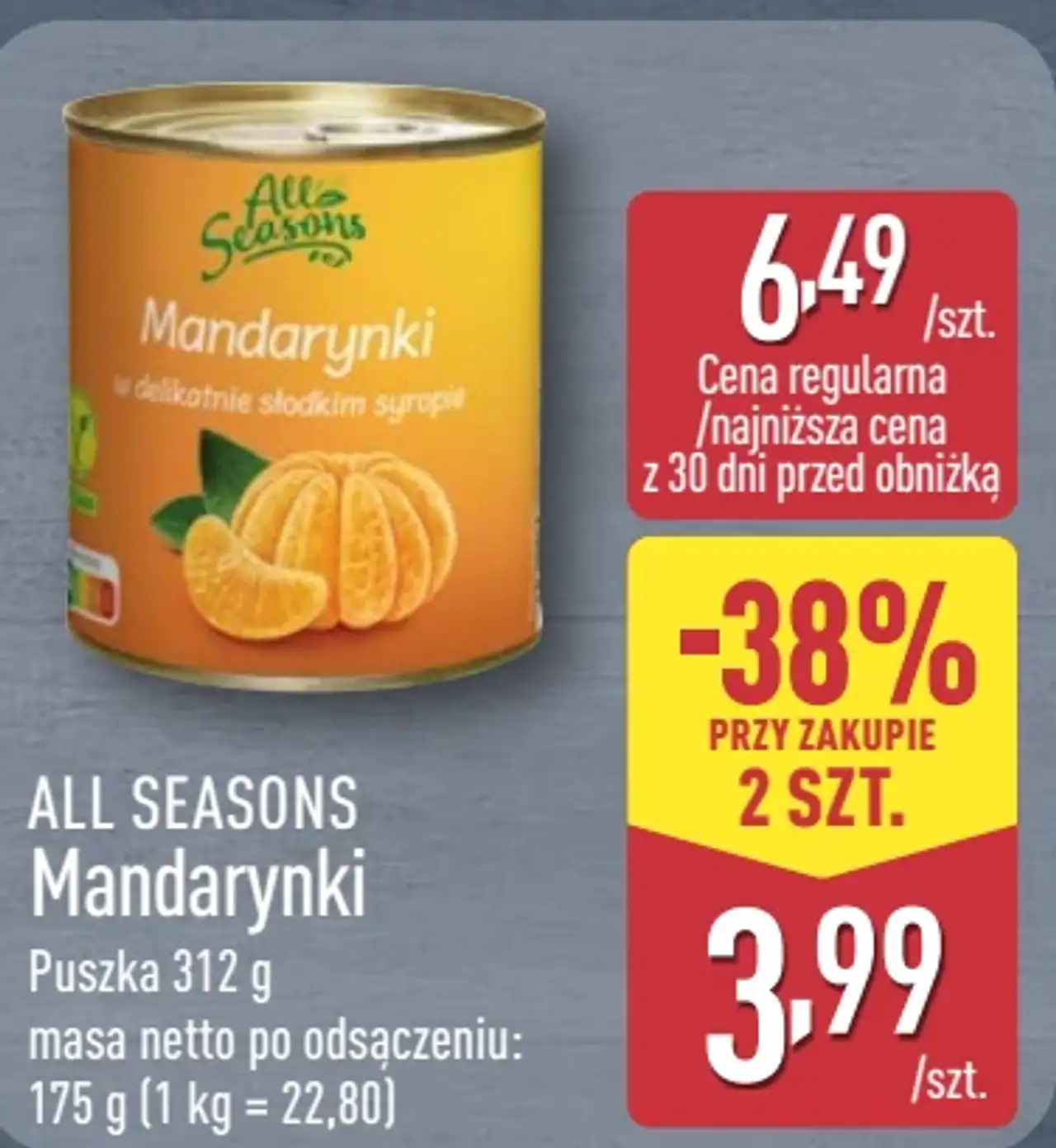 All Seasons Mandarynki w delikatnie słodkim syropie