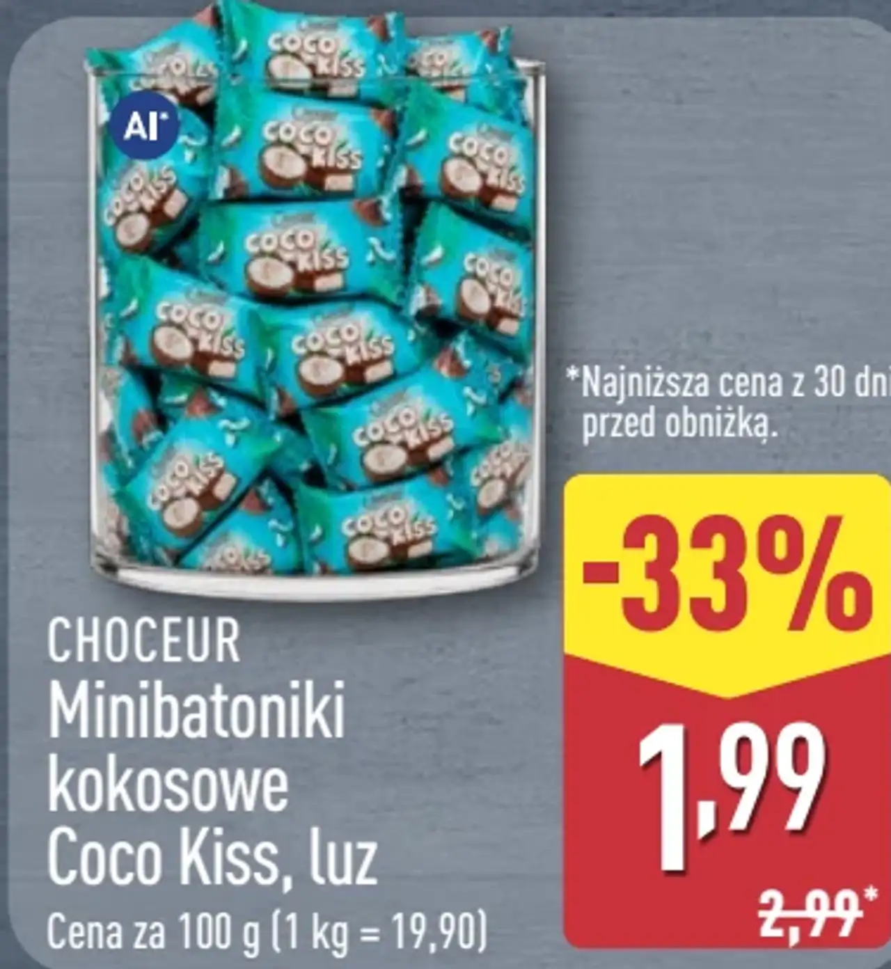 Choceur Minibatoniki kokosowe Coco Kiss, luz