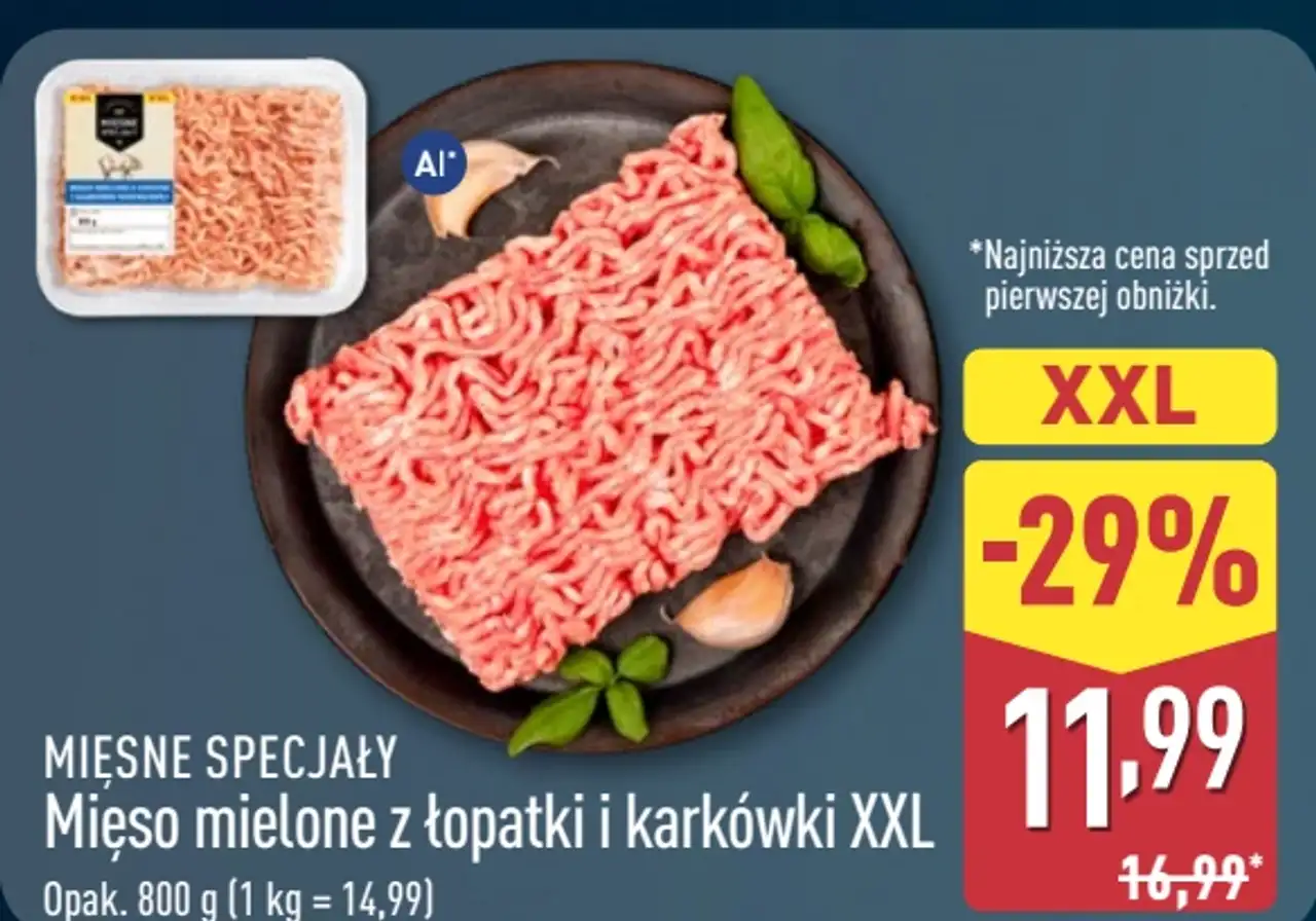 Mięsne Specjały Mięso mielone z łopatki i karkówki XXL