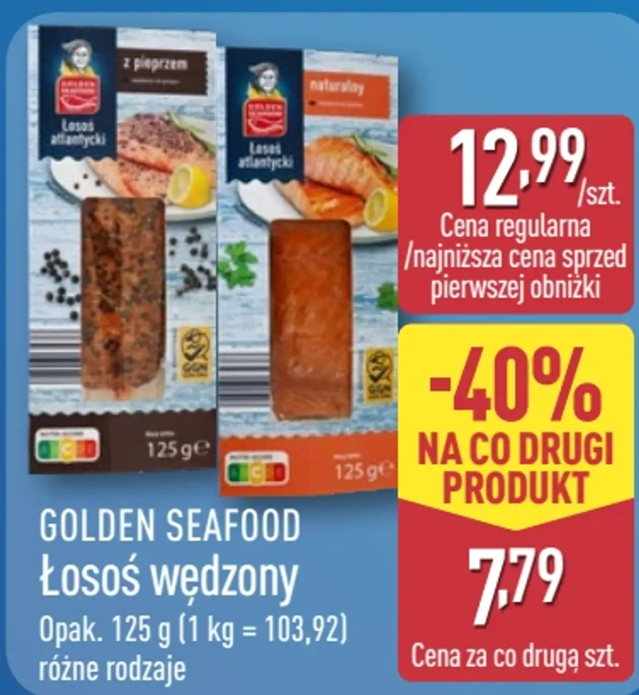 Golden Seafood Łosoś wędzony z pieprzem / naturalny