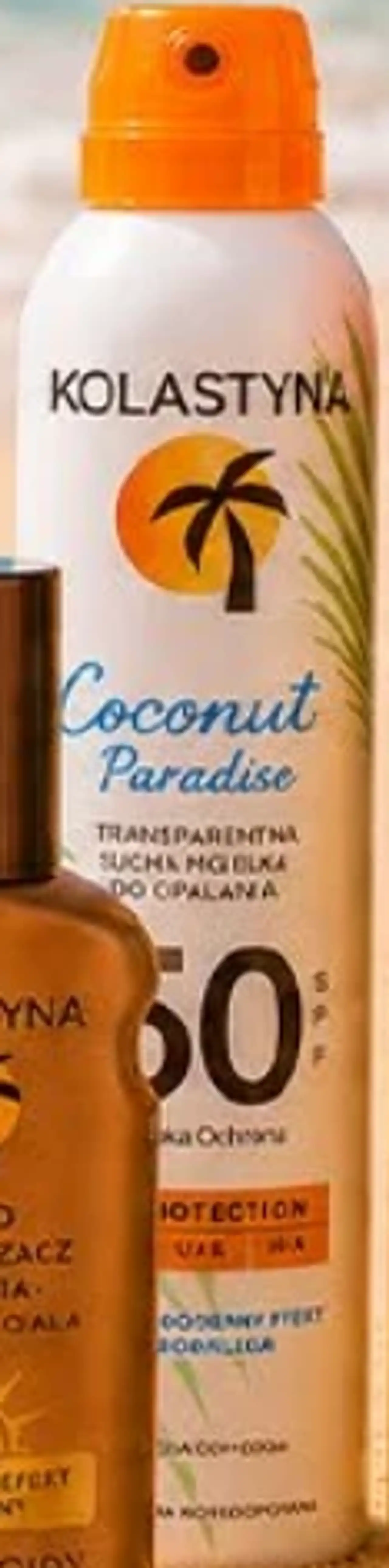 Transparentna sucha mgiełka do opalania Kolastyna Coconut Paradise SPF 50