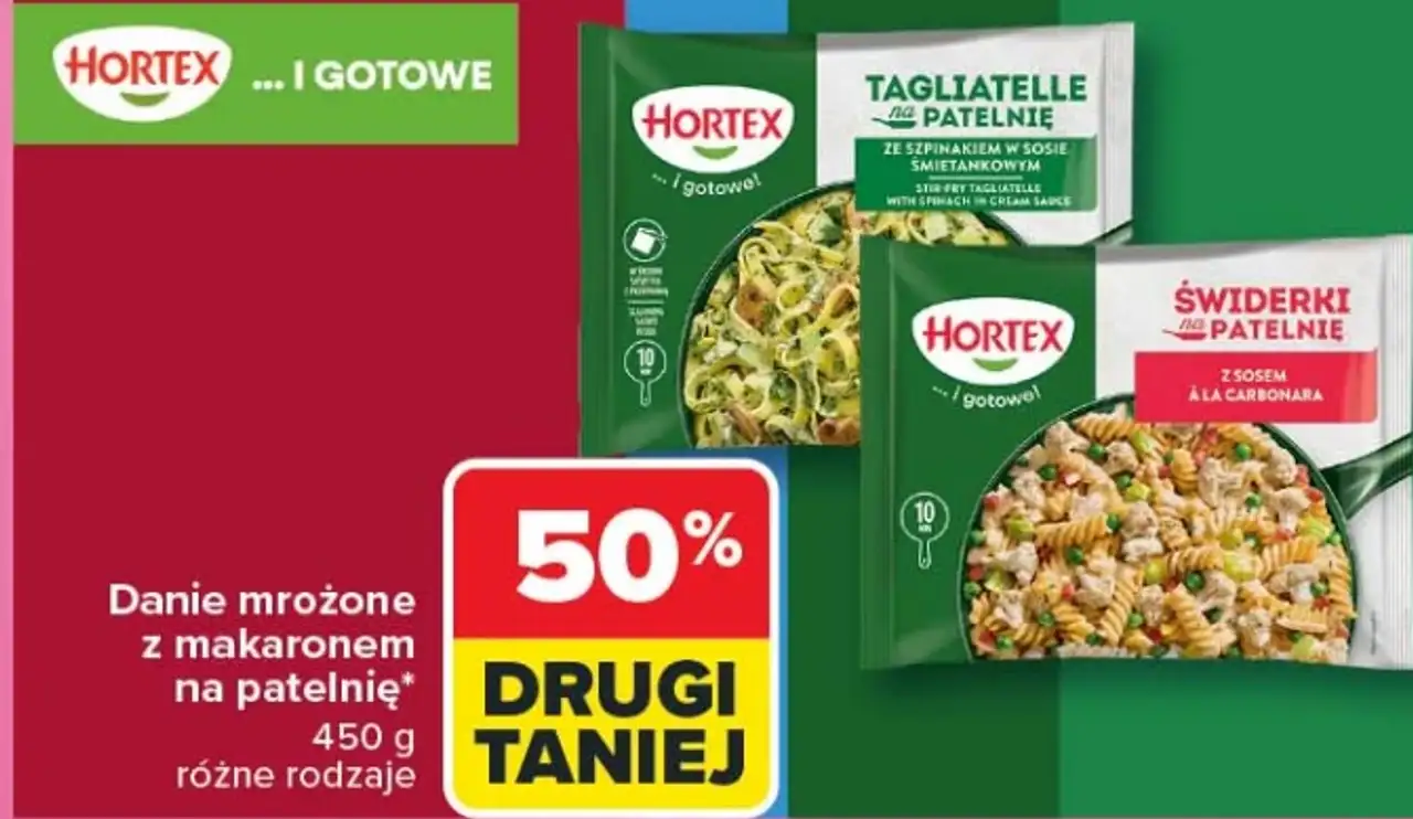 Danie mrożone z makaronem na patelnię Hortex
