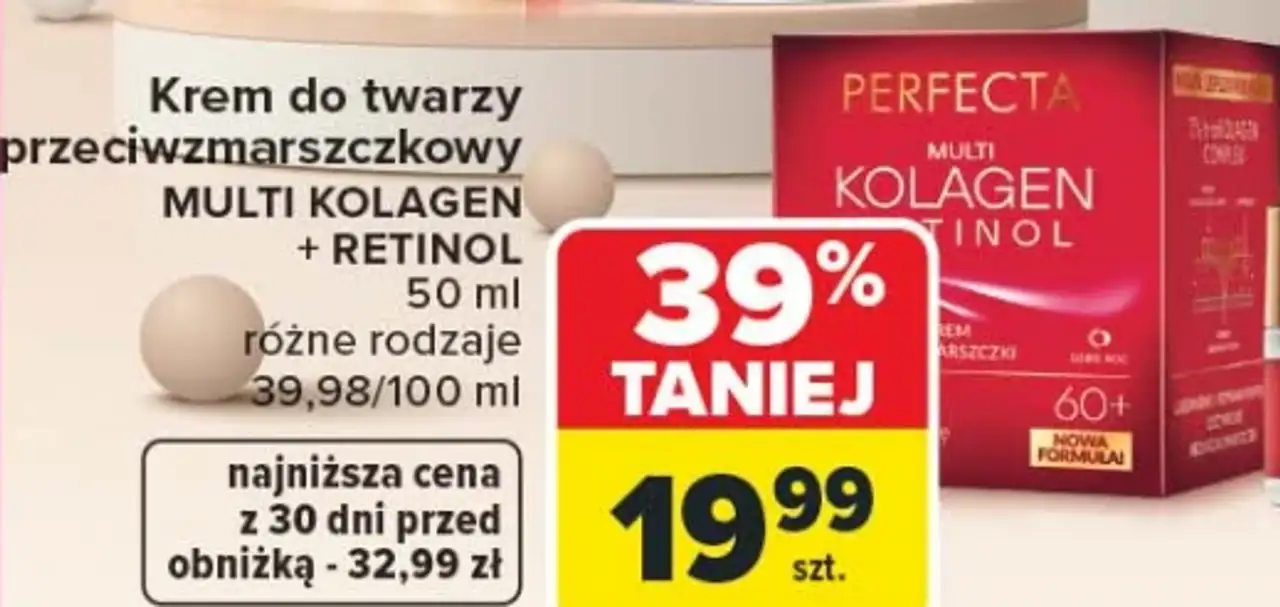 Perfecta Multi Kolagen + Retinol Krem do twarzy przeciwzmarszczkowy