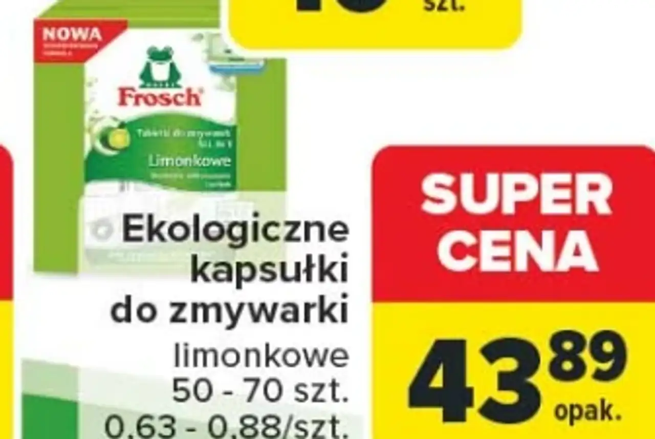 Ekologiczne kapsułki do zmywarki Frosch