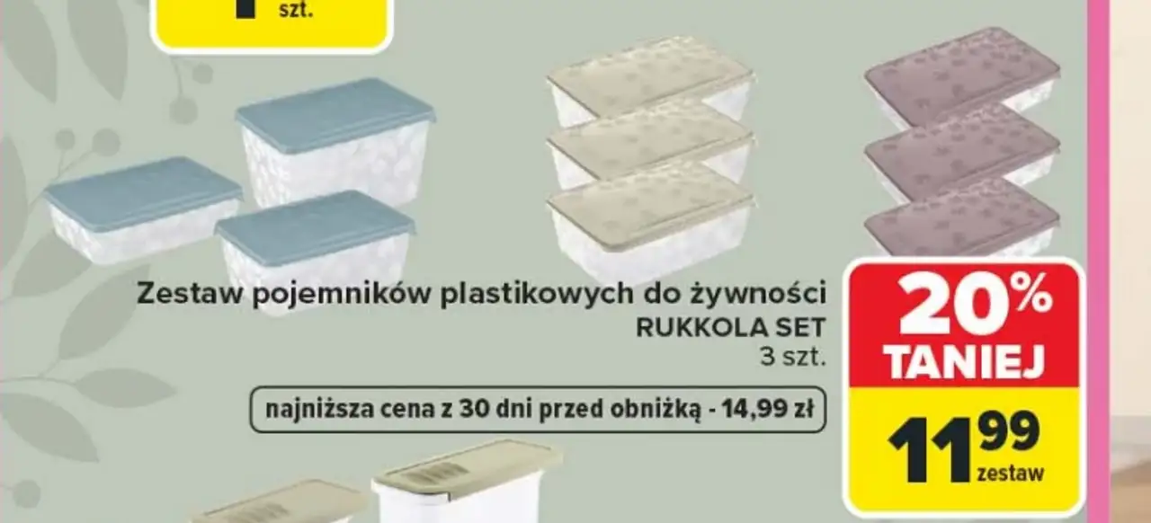 Zestaw pojemników plastikowych do żywności BranQ Rukkola Set
