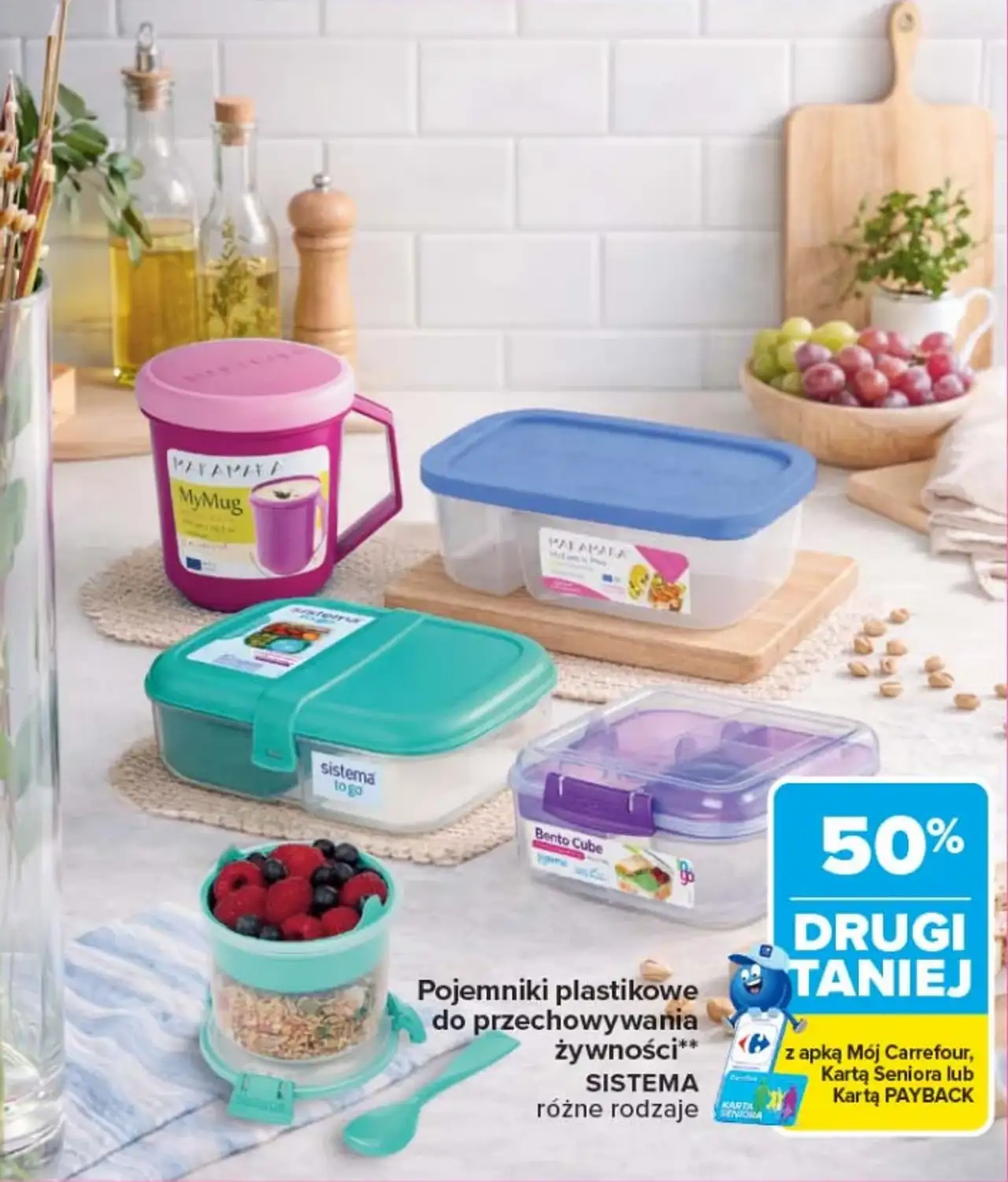 Pojemniki plastikowe do przechowywania żywności Sistema