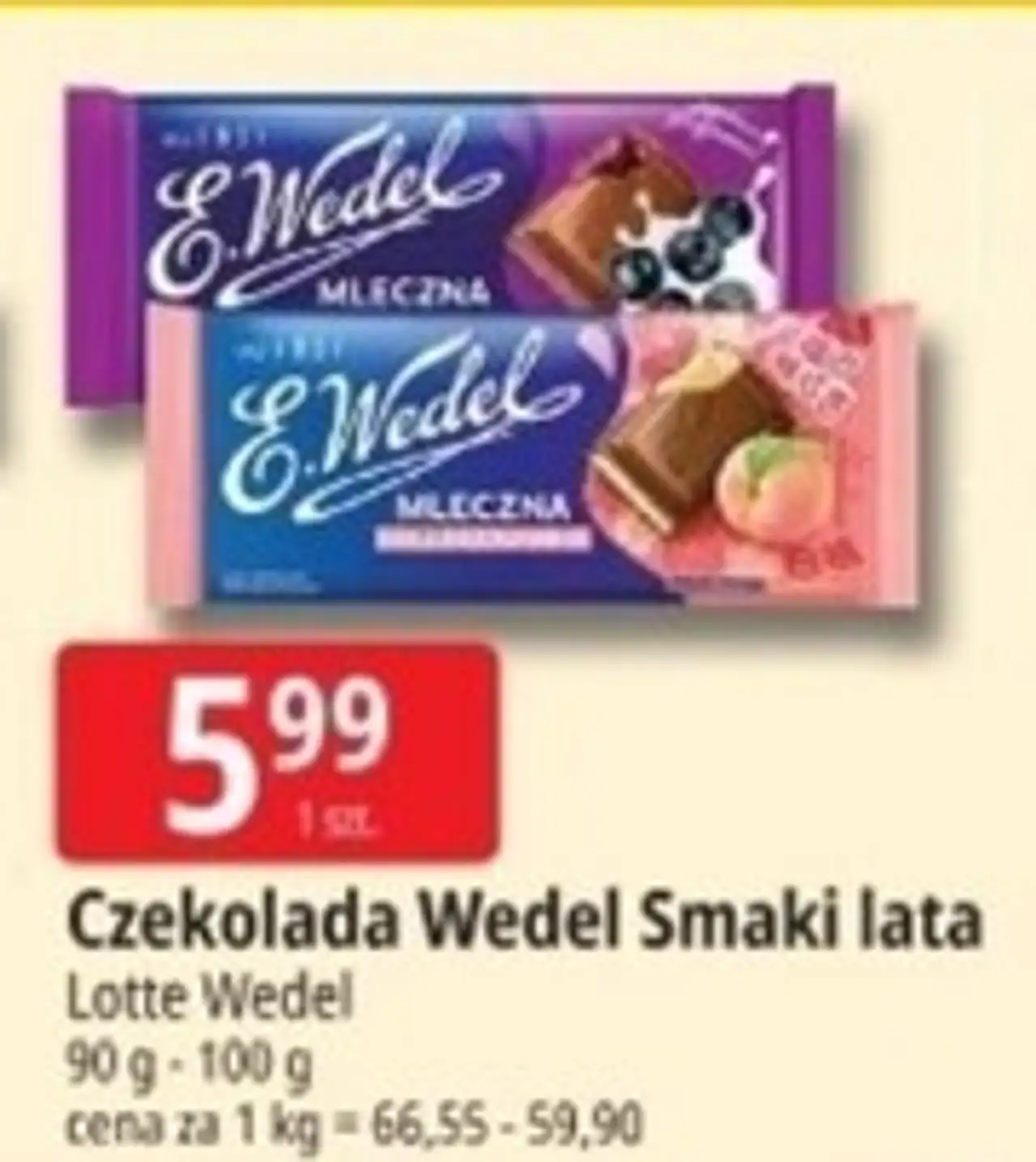 Czekolada mleczna jagodowa E. Wedel