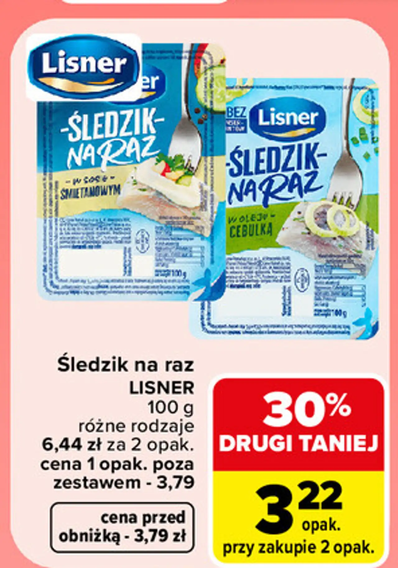 Śledzik na raz w sosie śmietanowym Lisner Na Raz