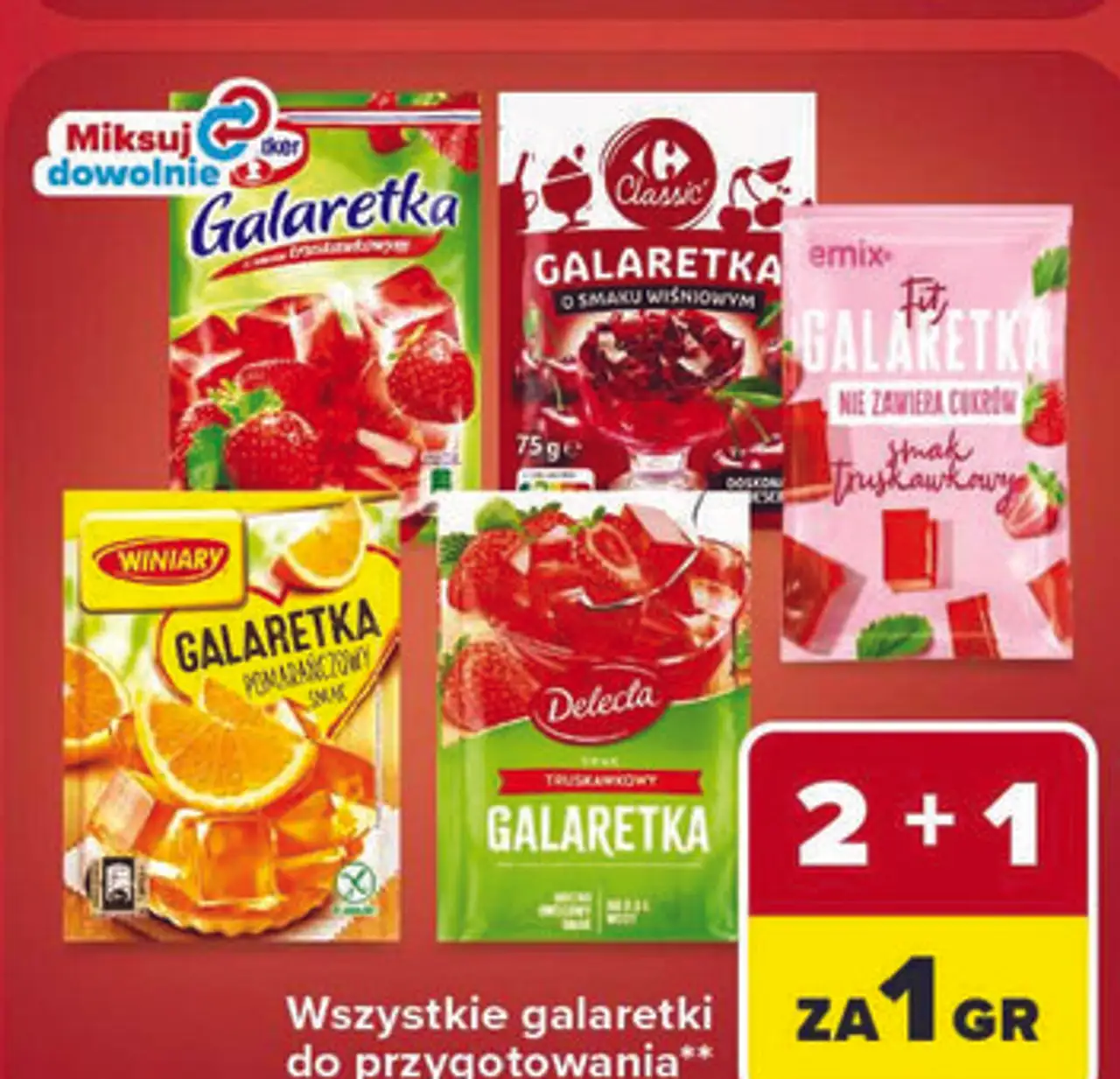 Galaretki do przygotowania Winiary, Delecta, Classic, Emix