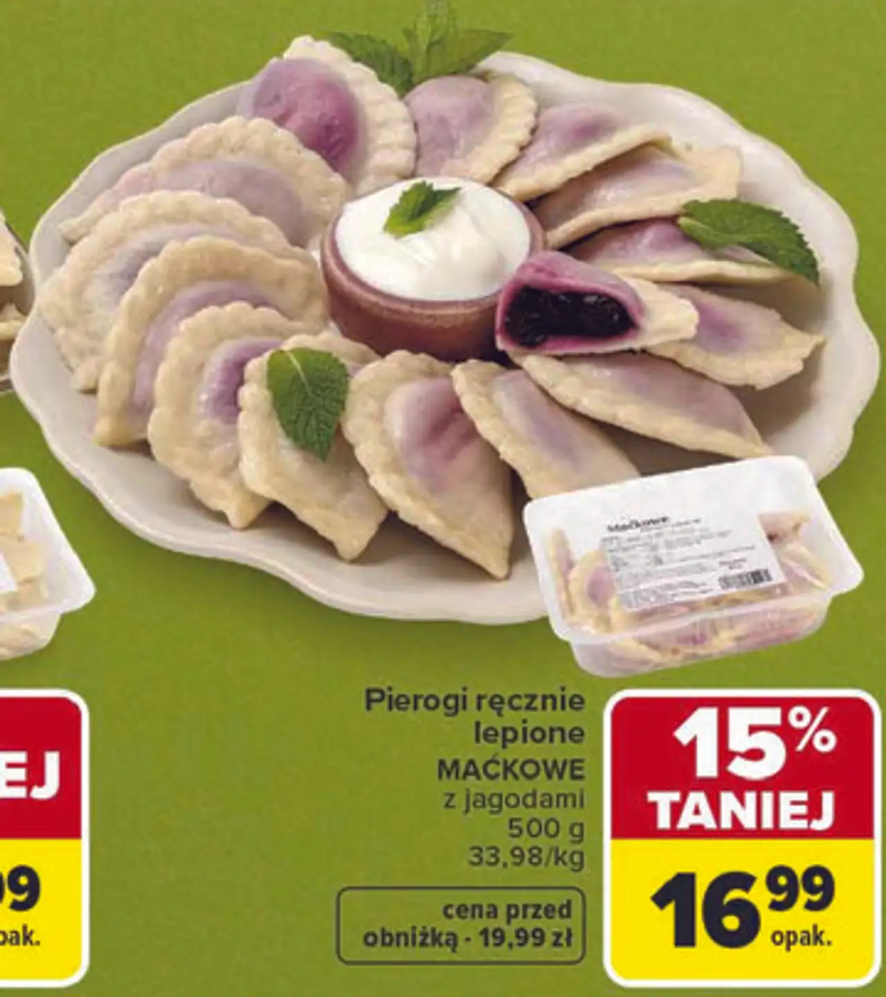 Pierogi ręcznie lepione Maćkowe z jagodami