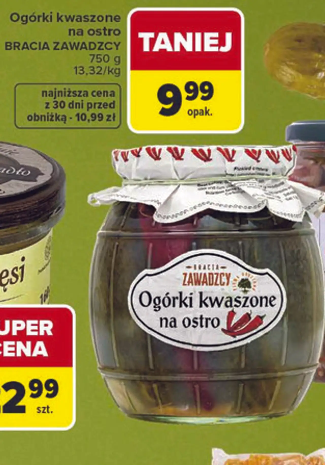 Ogórki kwaszone na ostro Bracia Zawadzcy 750 g
