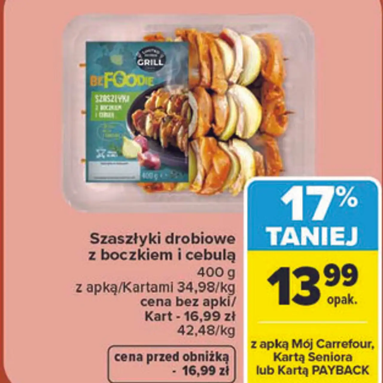 Szaszłyki drobiowe z boczkiem i cebulą BE FOODIE