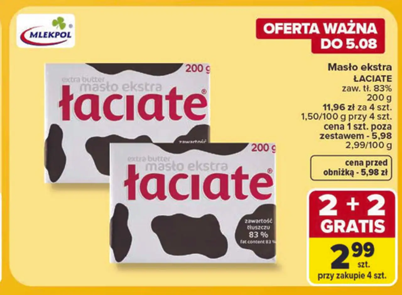 Masło ekstra ŁACIATE