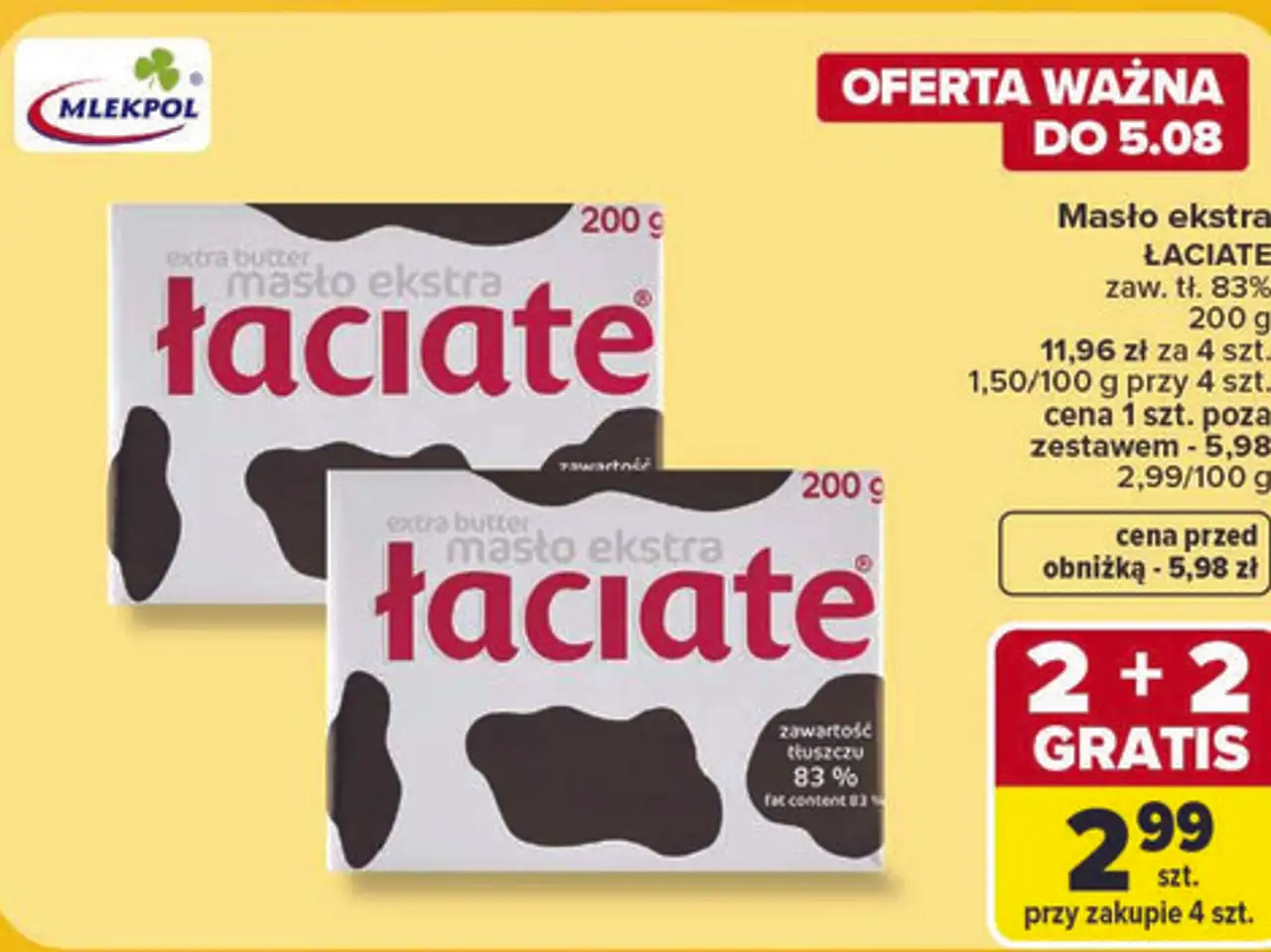 Masło ekstra Łaciate