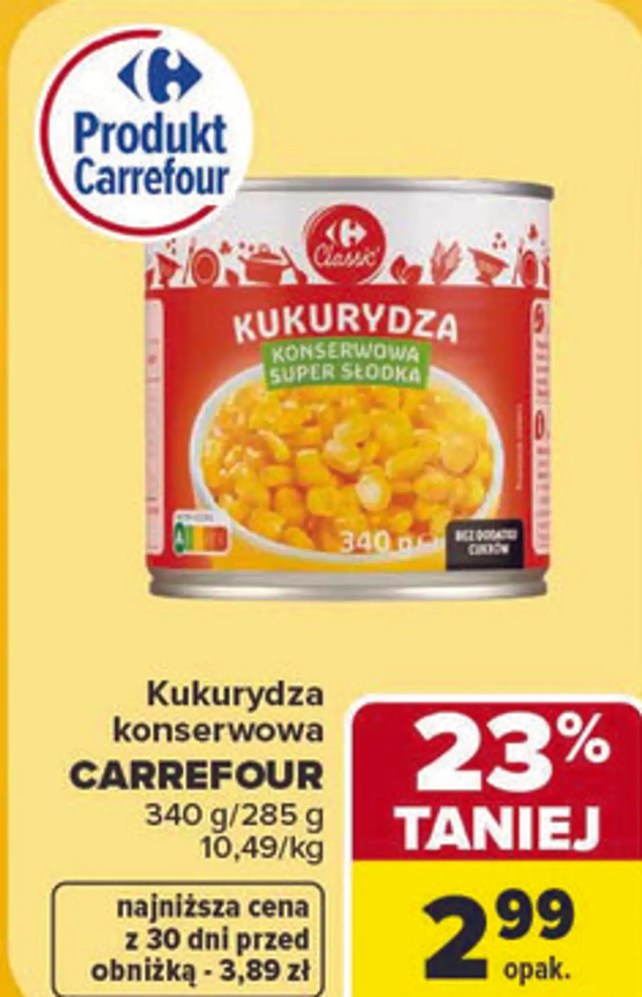 Kukurydza konserwowa Carrefour Classic