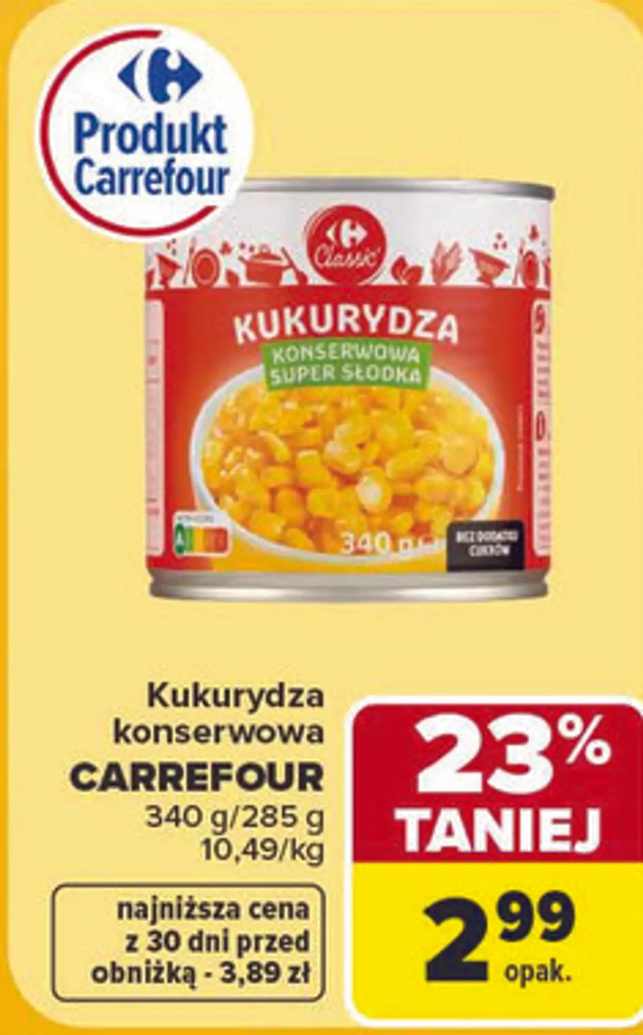 Kukurydza konserwowa Carrefour Classic