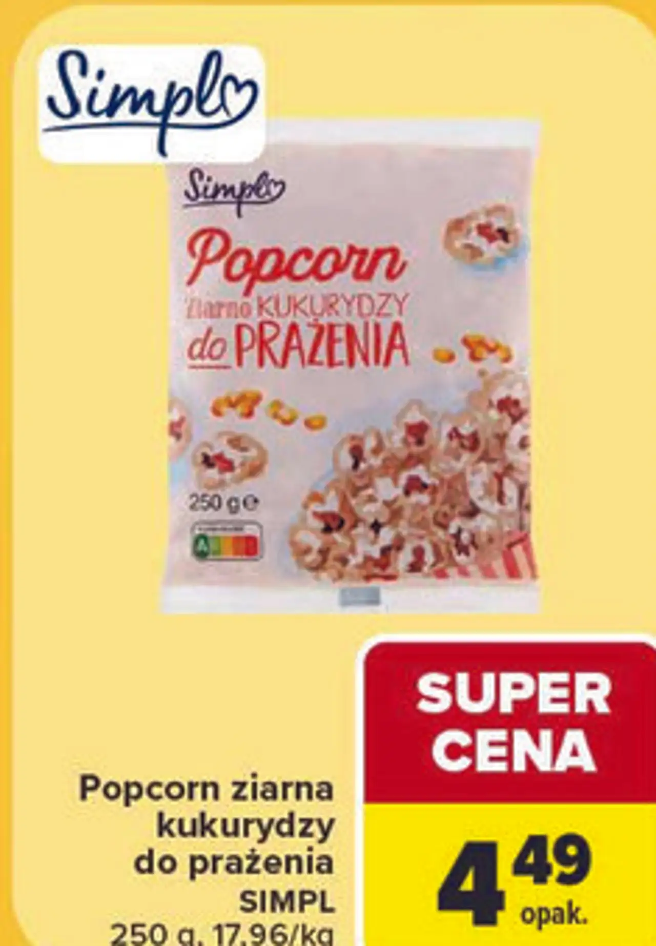 Popcorn ziarna kukurydzy do prażenia Simpl