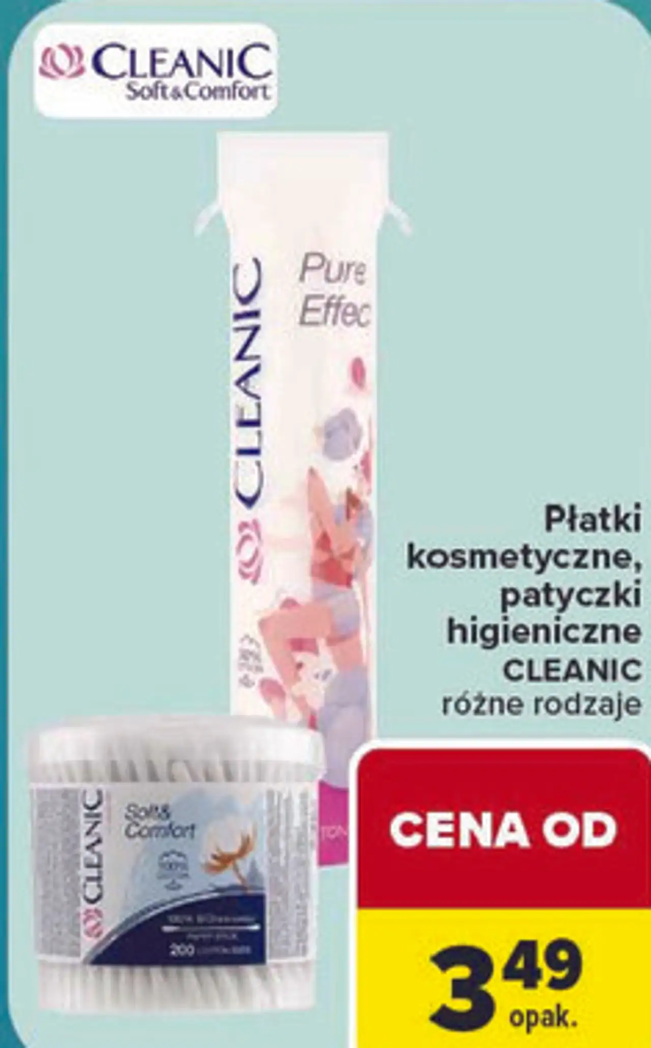 Płatki kosmetyczne, patyczki higieniczne Cleanic