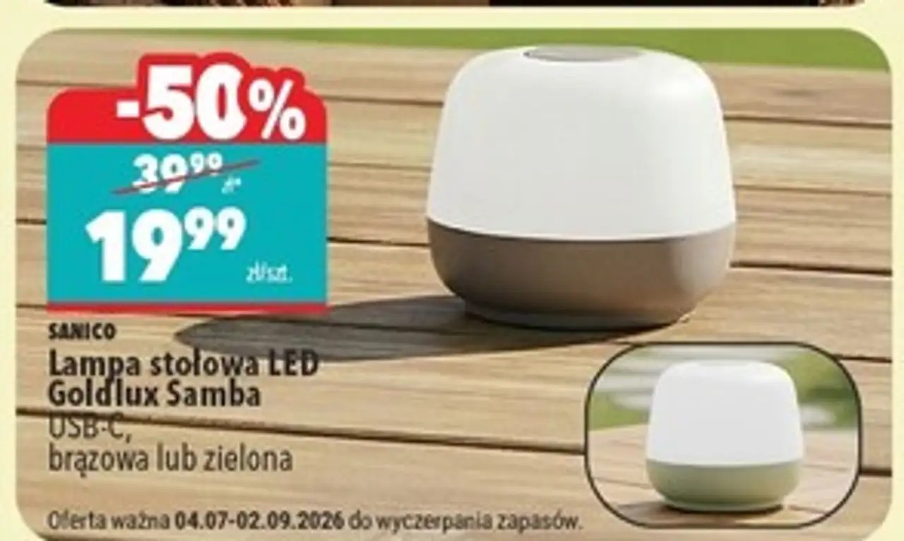 Lampa stołowa led goldlux samba brązowa Sanico