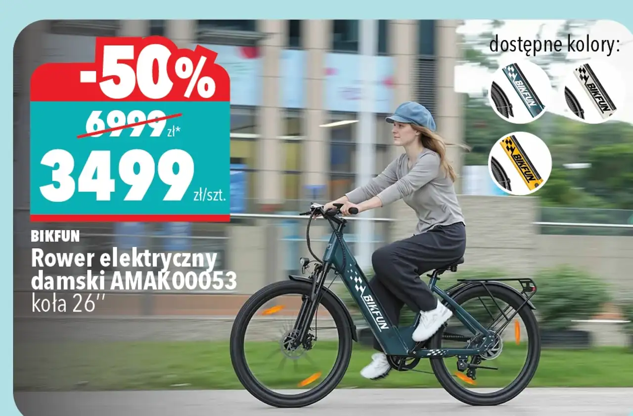 Rower elektryczny damski BIKFUN AMAK00053 koła 26''