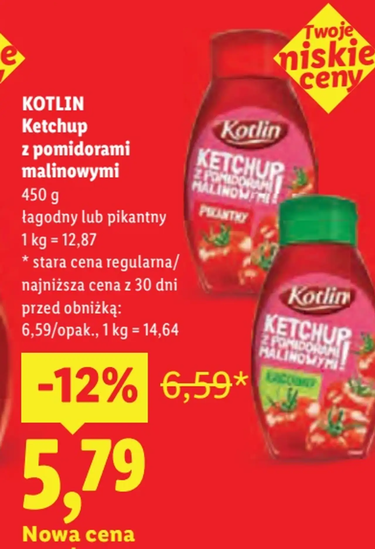 Kotlin Ketchup z pomidorami malinowymi łagodny lub pikantny