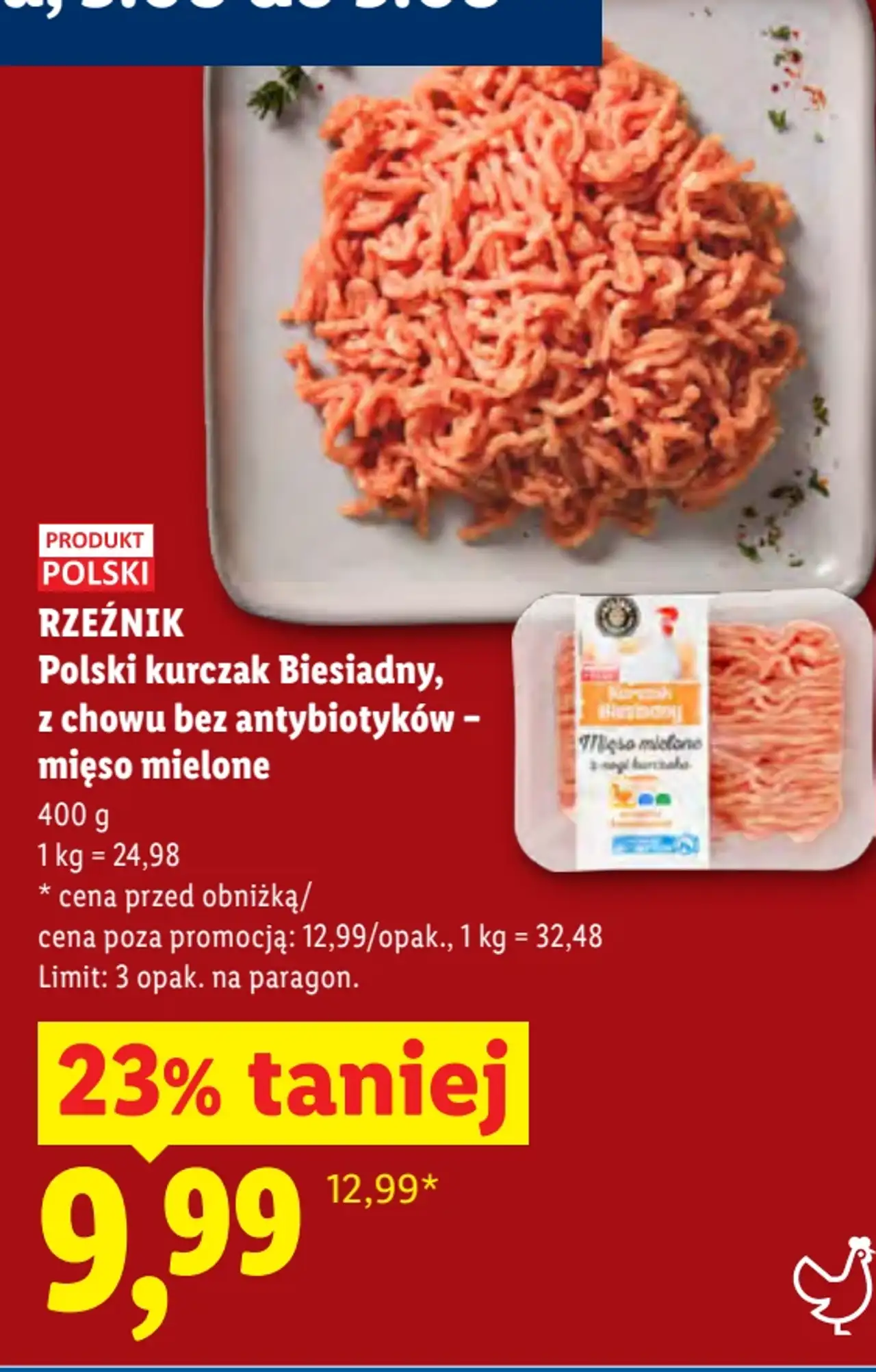 Rzeźnik Polski kurczak Biesiadny, z chowu bez antybiotyków - mięso mielone