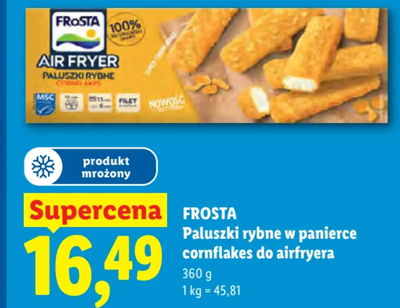 Frosta Paluszki rybne w panierce cornflakes do airfryera