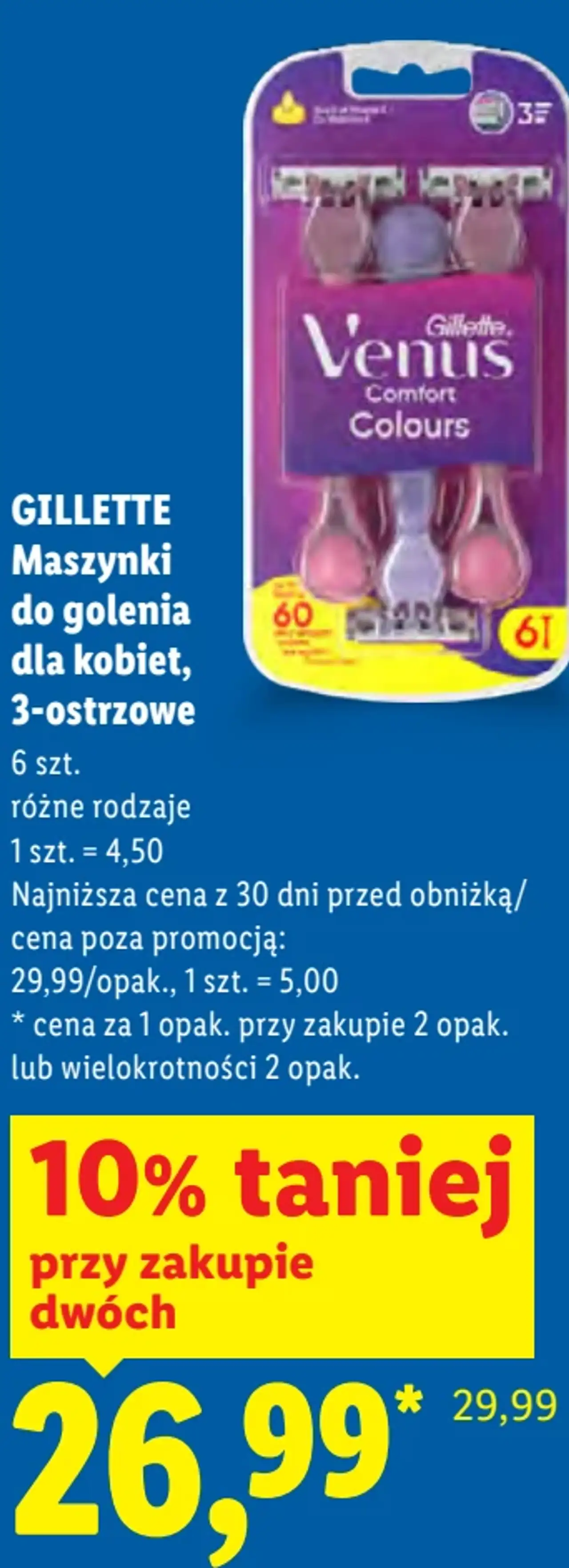 Gillette Venus Maszynki do golenia dla kobiet, 3-ostrzowe Comfort