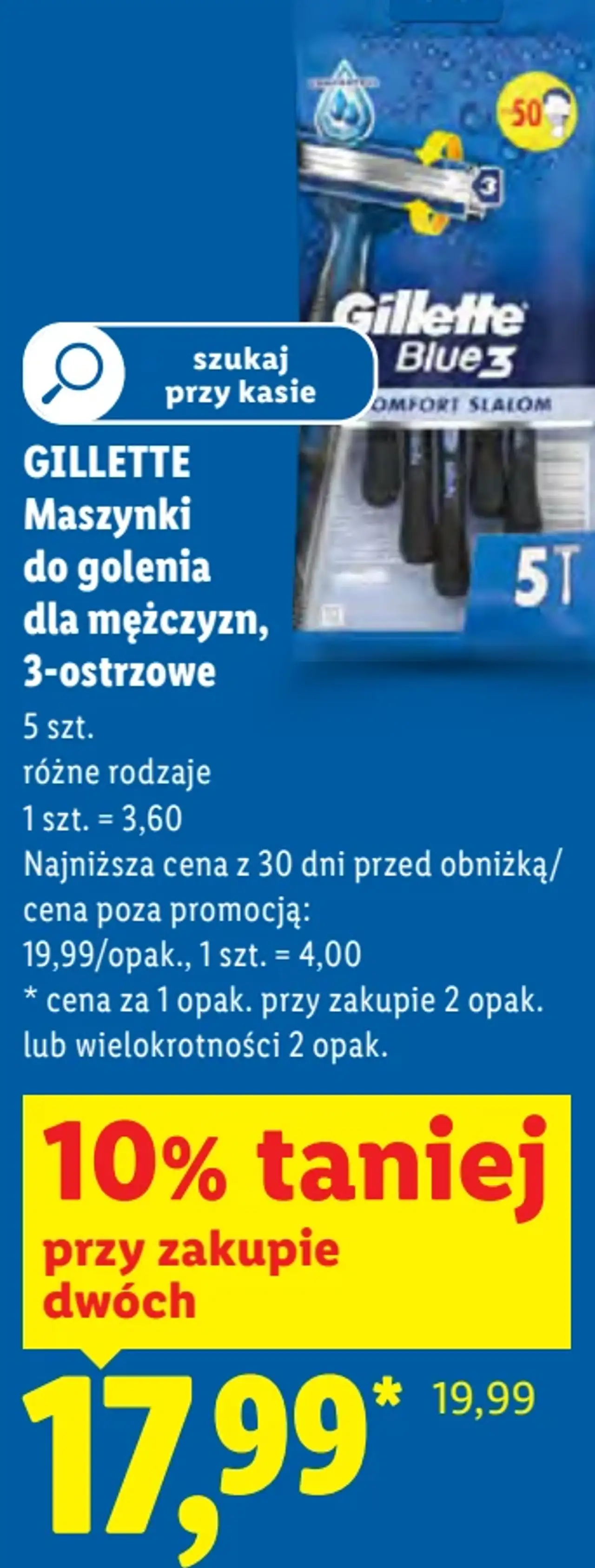 Gillette Maszynki do golenia dla mężczyzn, 3-ostrzowe Blue3