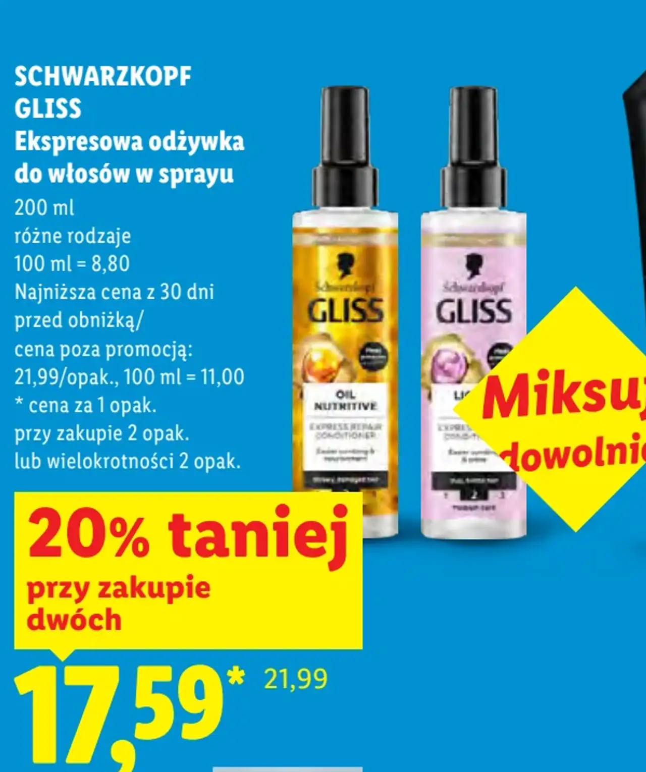 Schwarzkopf Gliss Ekspresowa odżywka do włosów w sprayu