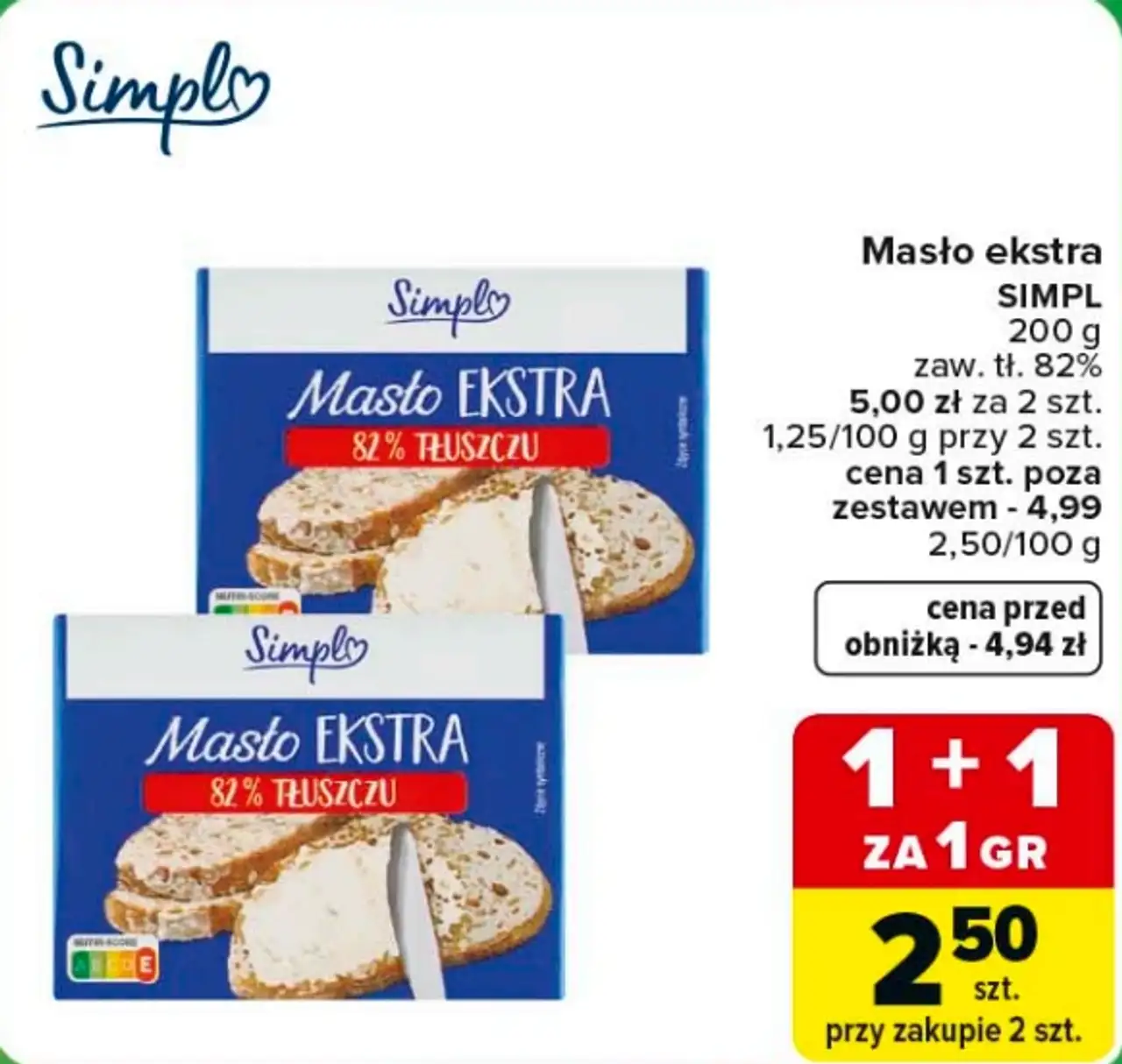 Masło ekstra Simpl 200 g