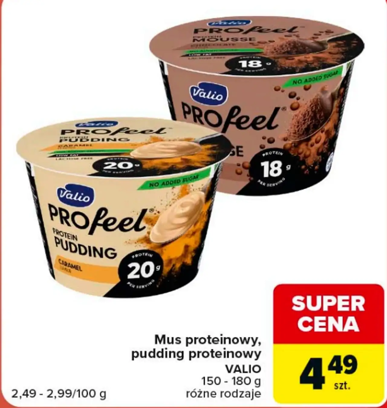 Mus proteinowy, pudding proteinowy Valio Profeel