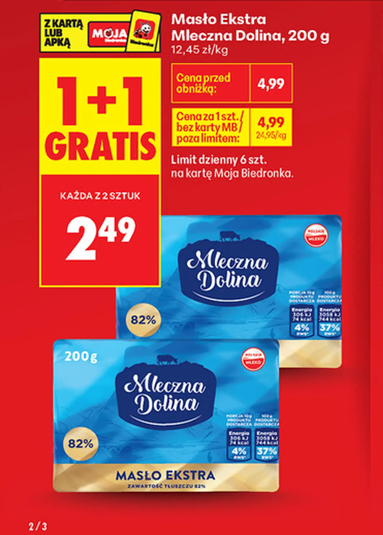 Masło Ekstra Mleczna Dolina 200 g