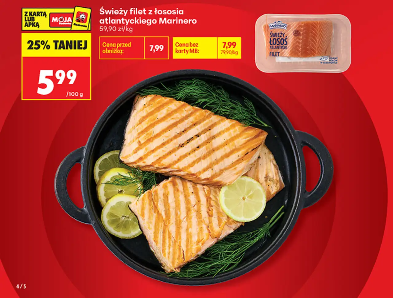Świeży filet z łososia atlantyckiego Marinero