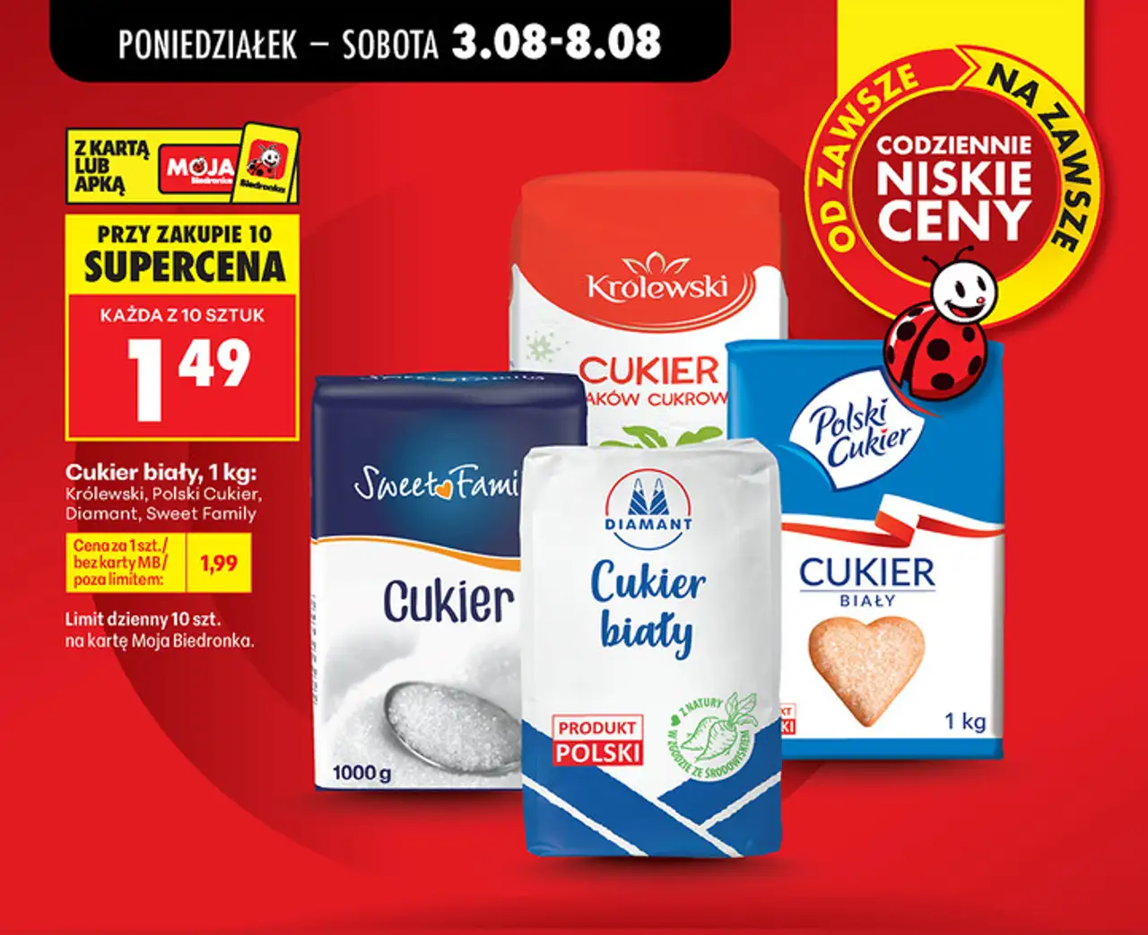 Cukier biały Królewski, Polski Cukier, Diamant, Sweet Family