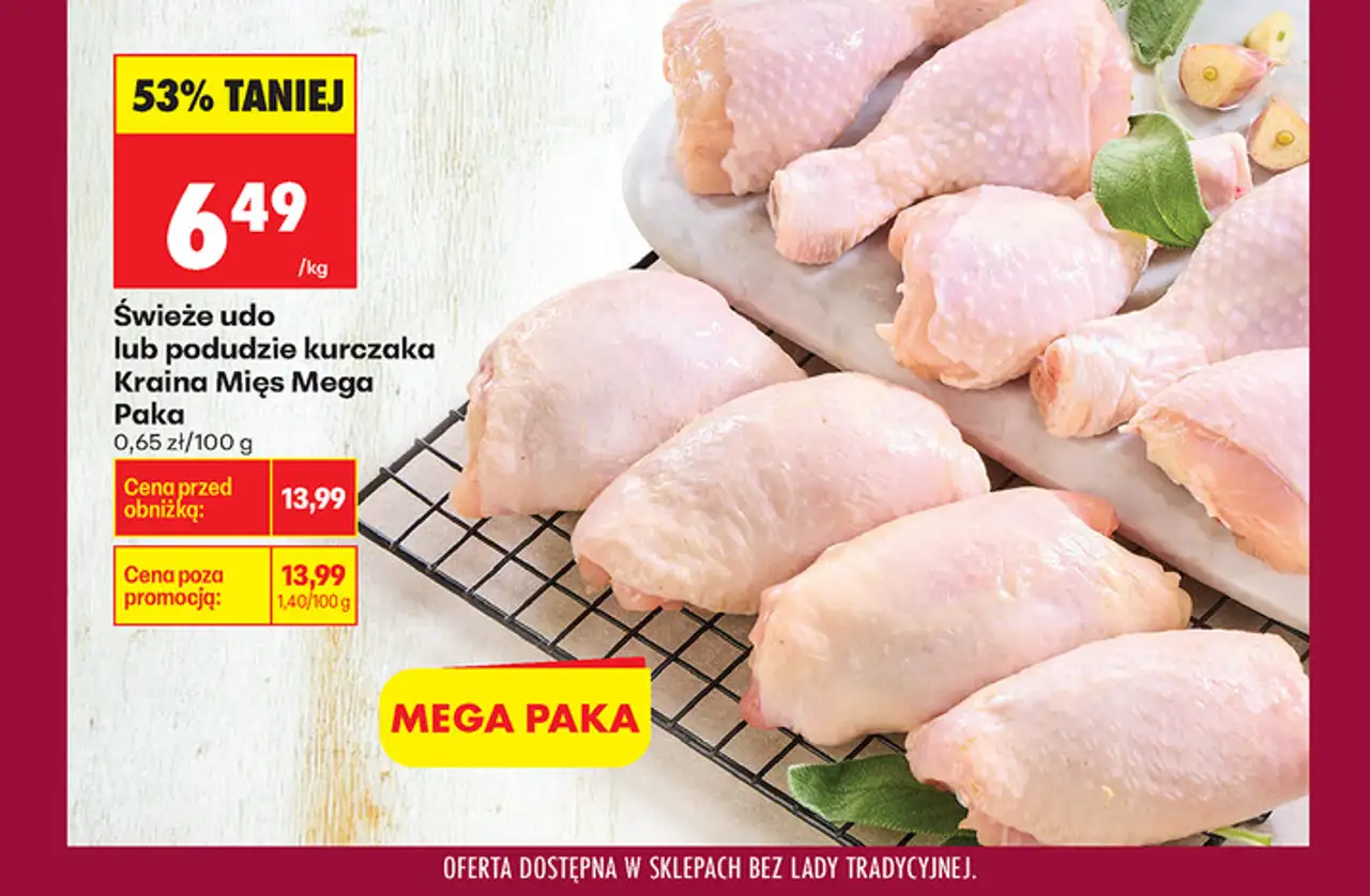 Kraina Mięs Świeże udo lub podudzie kurczaka Mega Paka